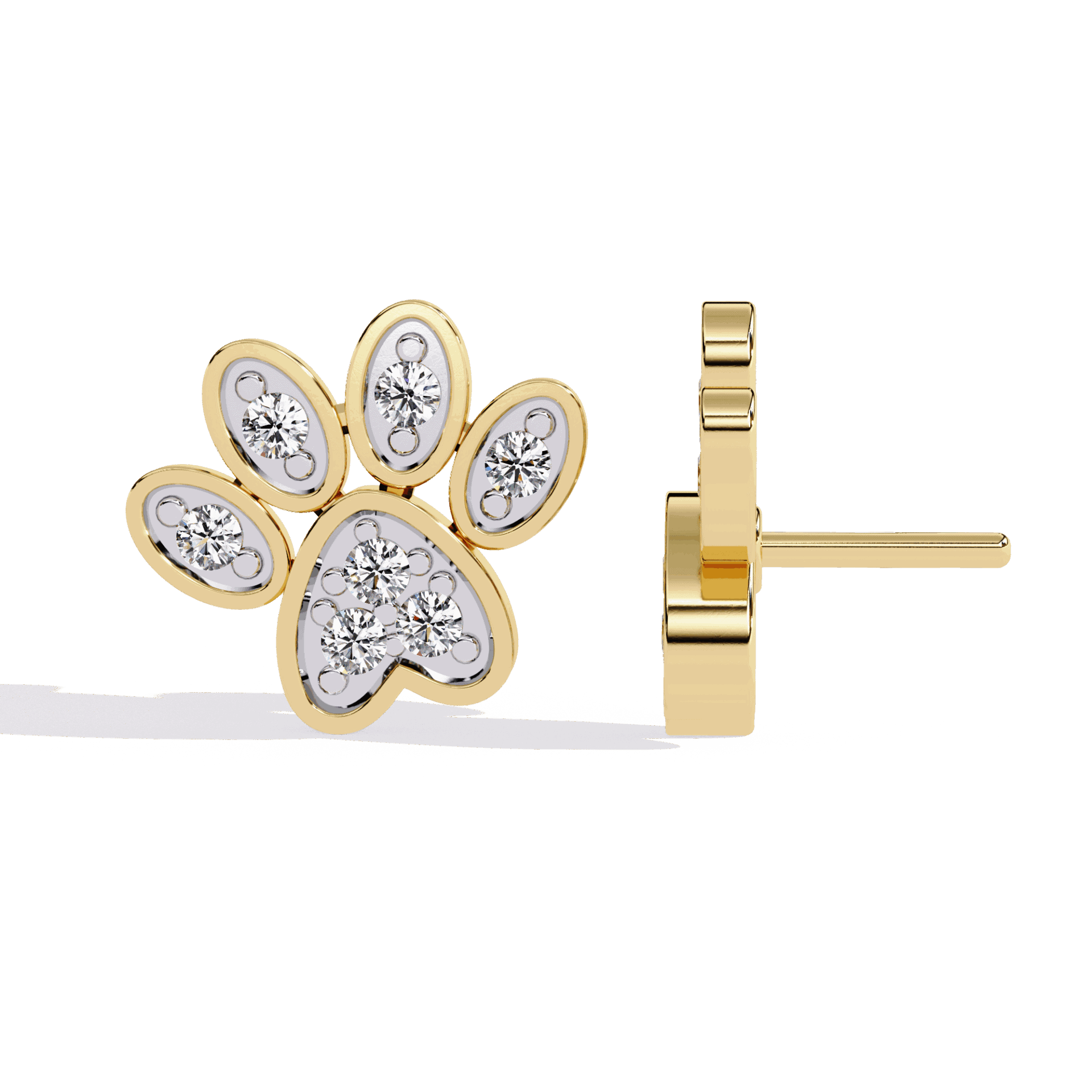 0.2 Carat Modern Round Stud Earrings in Moissanite | House of Estara