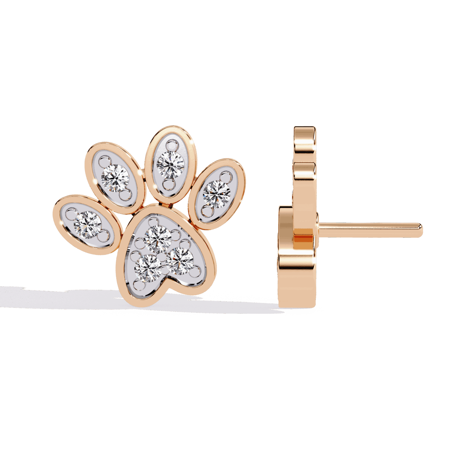 0.2 Carat Modern Round Stud Earrings in Moissanite | House of Estara