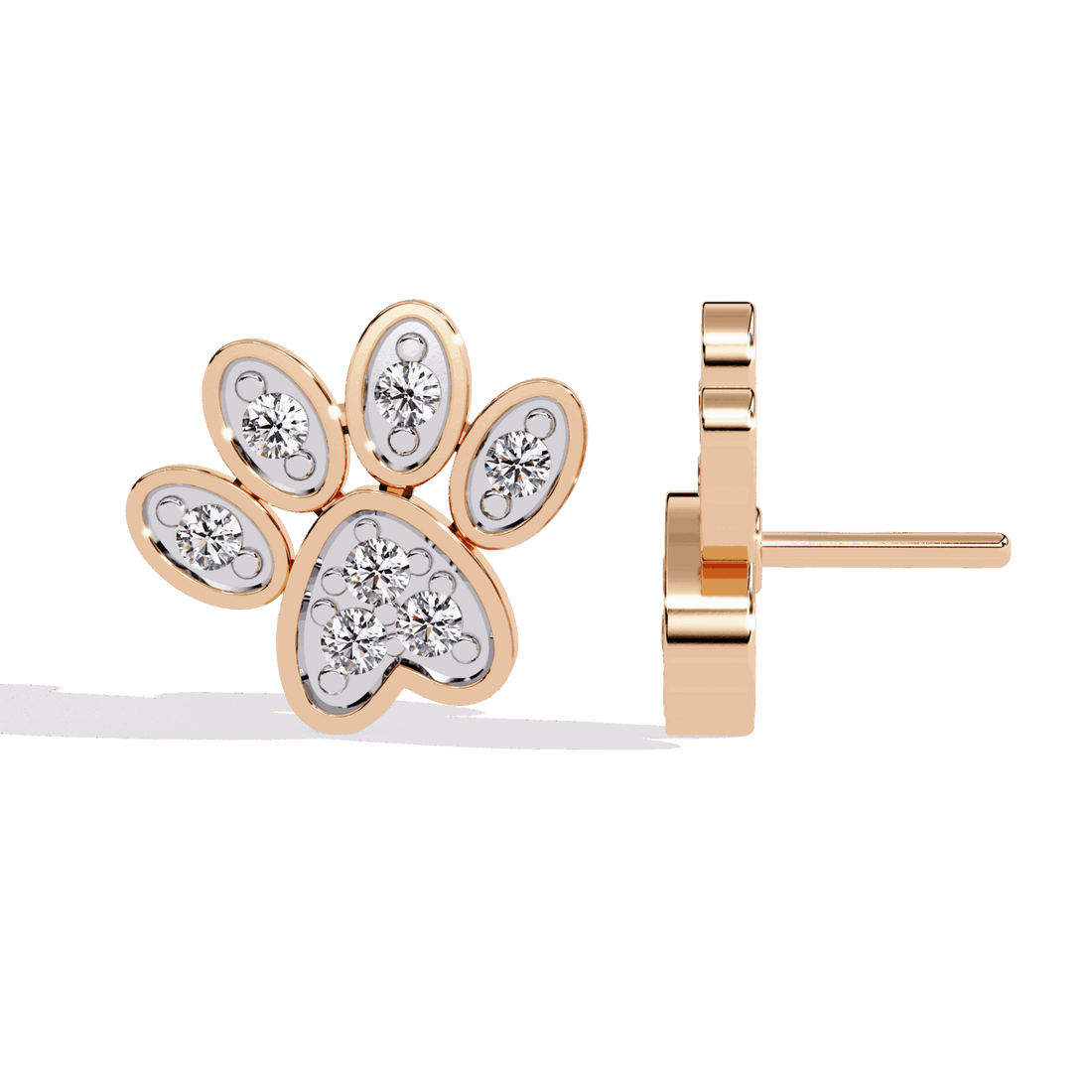 0.2 Carat Modern Round Stud Earrings in Moissanite | House of Estara