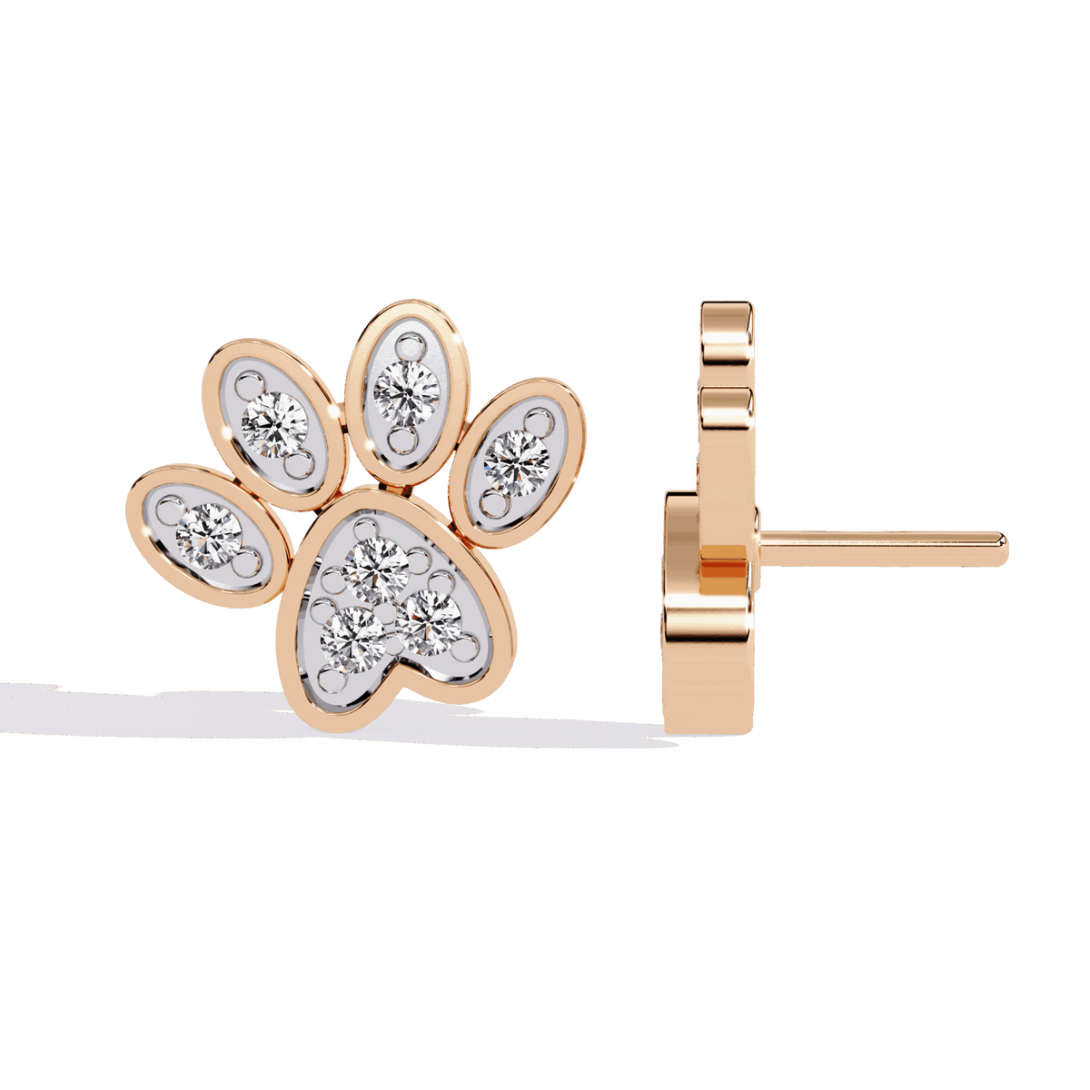 0.2 Carat Modern Round Stud Earrings in Moissanite | House of Estara