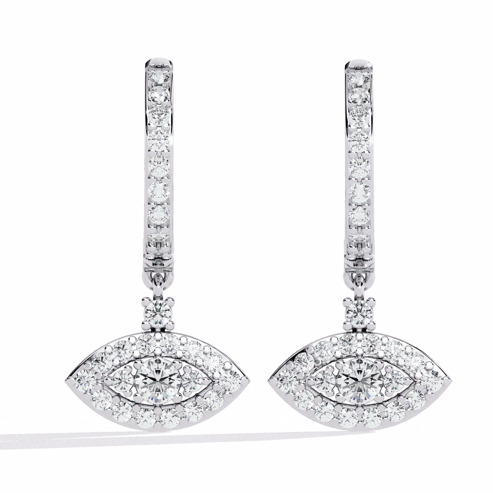 Marquise Halo Drop Earrings