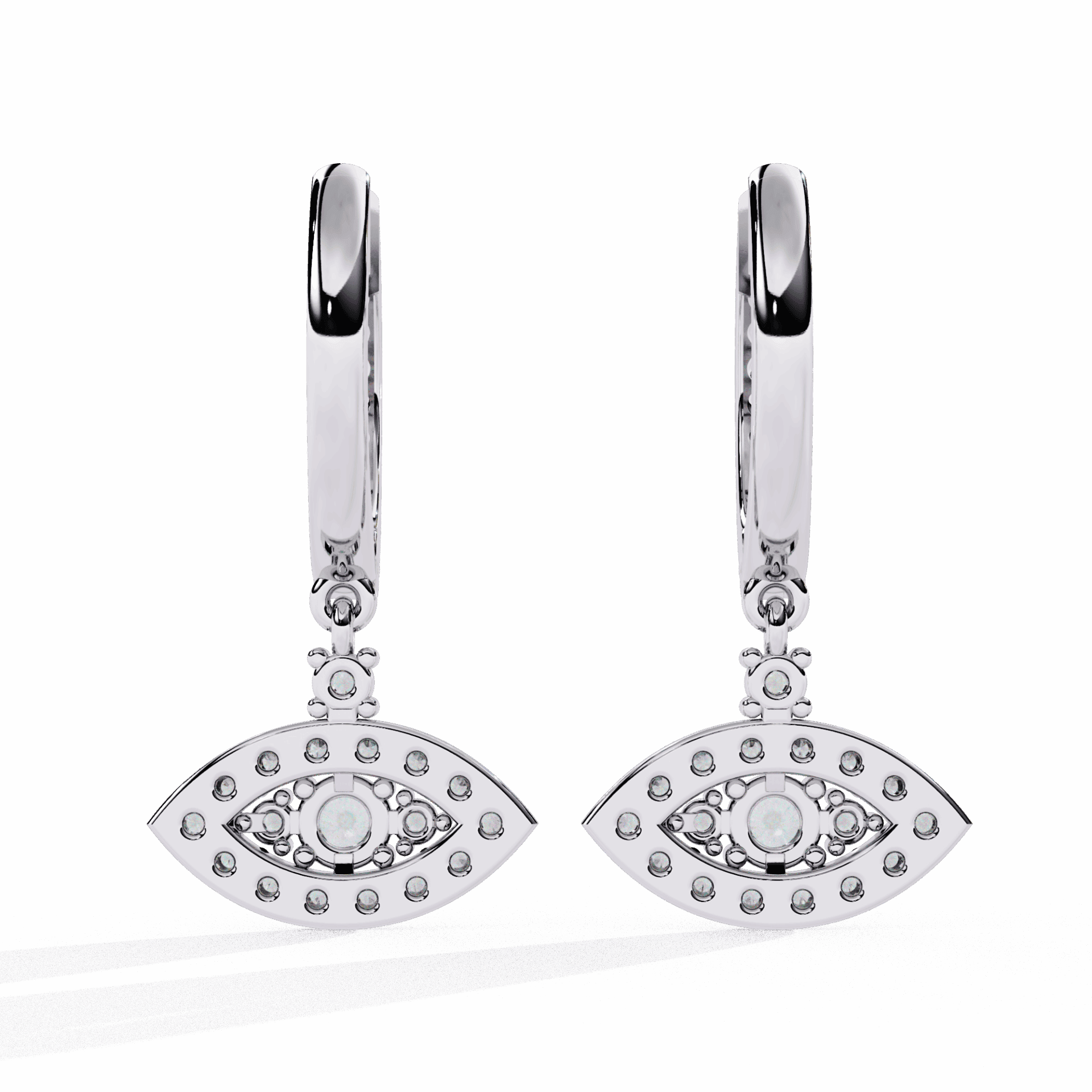 0.5 Carat Marquise Halo Drop Earrings in Moissanite | House of Estara