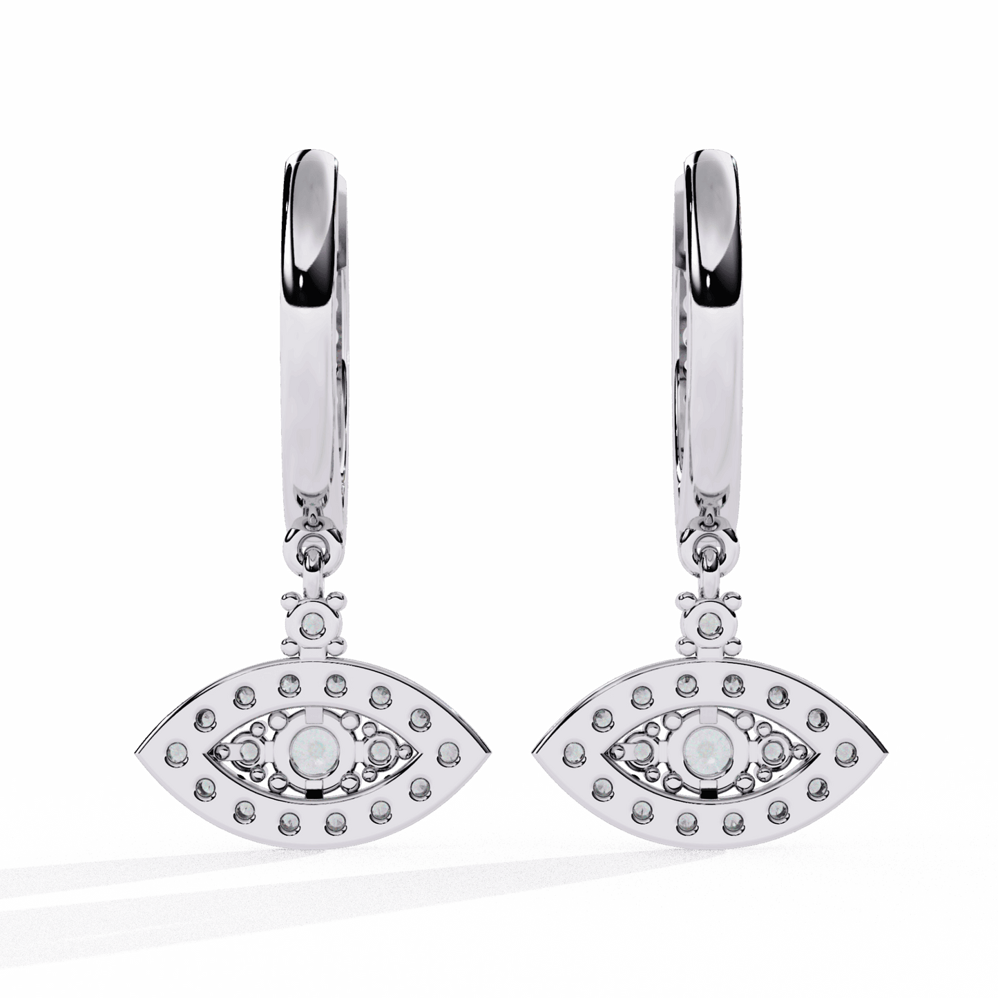 0.5 Carat Marquise Halo Drop Earrings in Moissanite | House of Estara