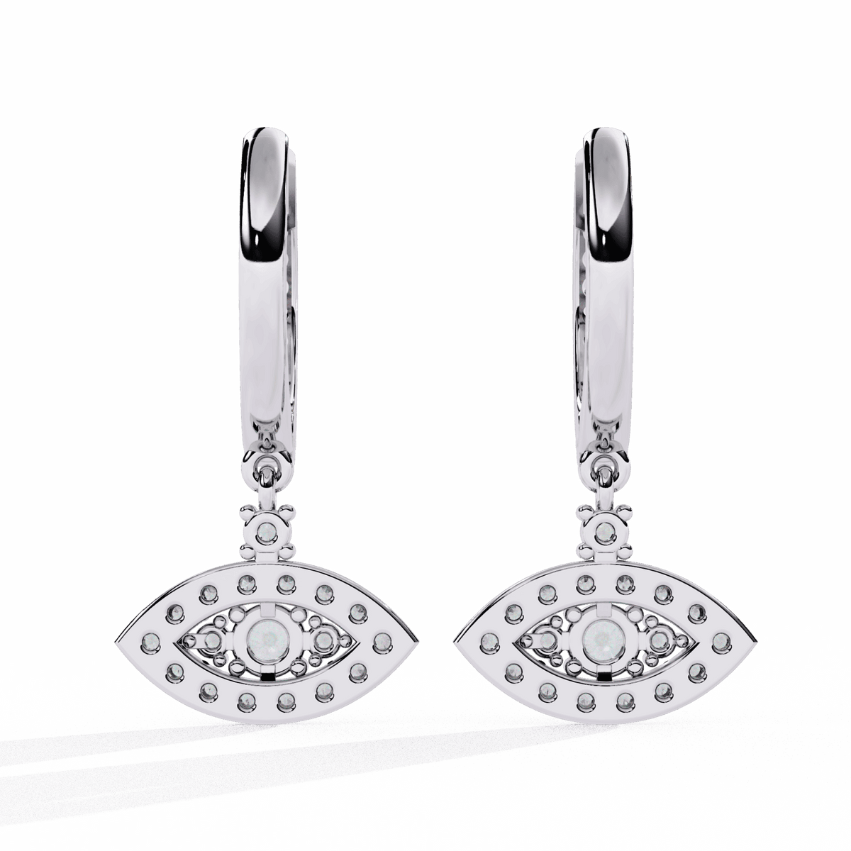 0.5 Carat Marquise Halo Drop Earrings in Moissanite | House of Estara