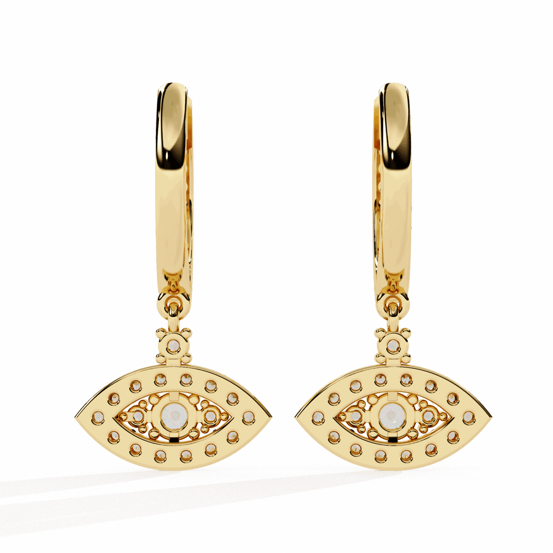 0.5 Carat Marquise Halo Drop Earrings in Moissanite | House of Estara