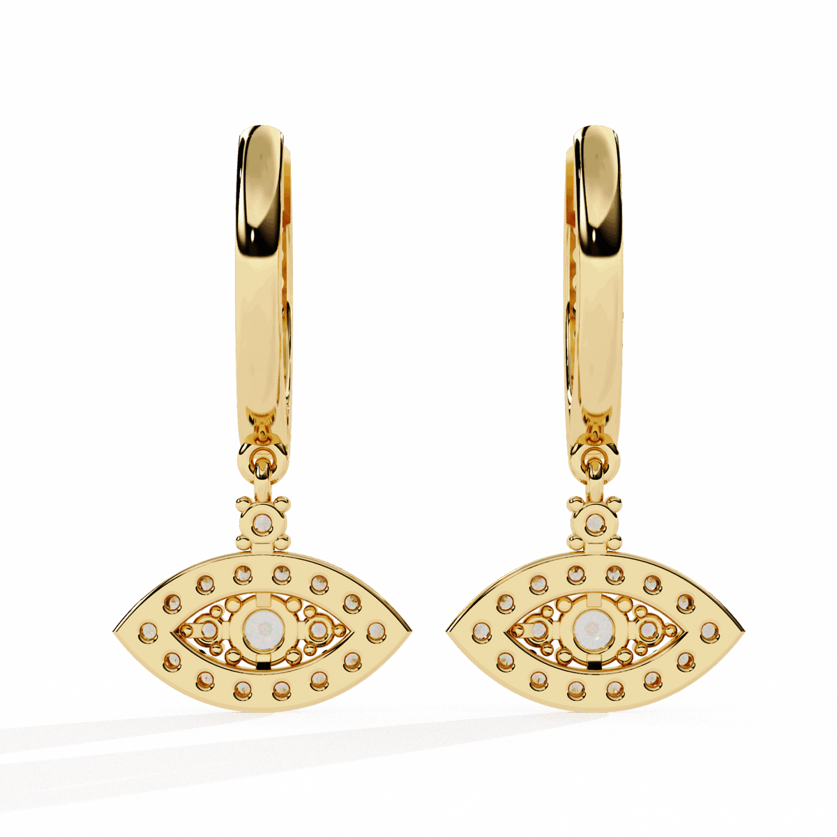 0.5 Carat Marquise Halo Drop Earrings in Moissanite | House of Estara