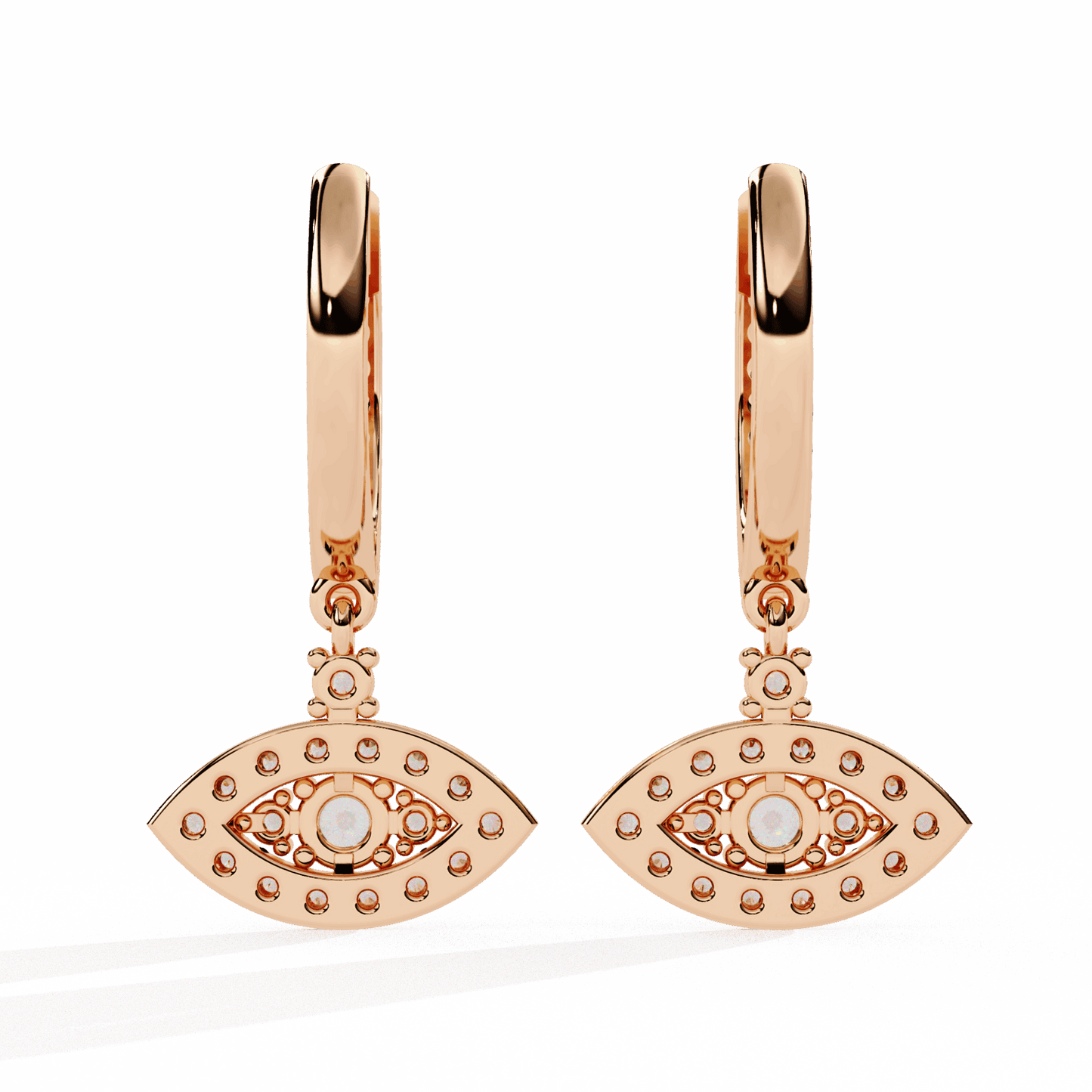 0.5 Carat Marquise Halo Drop Earrings in Moissanite | House of Estara