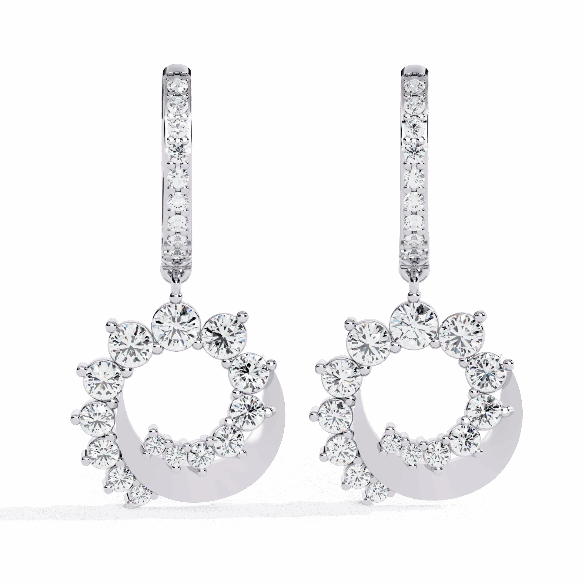 1 Carat Twilight Spiral Dangle Earrings in Moissanite | House of Estara