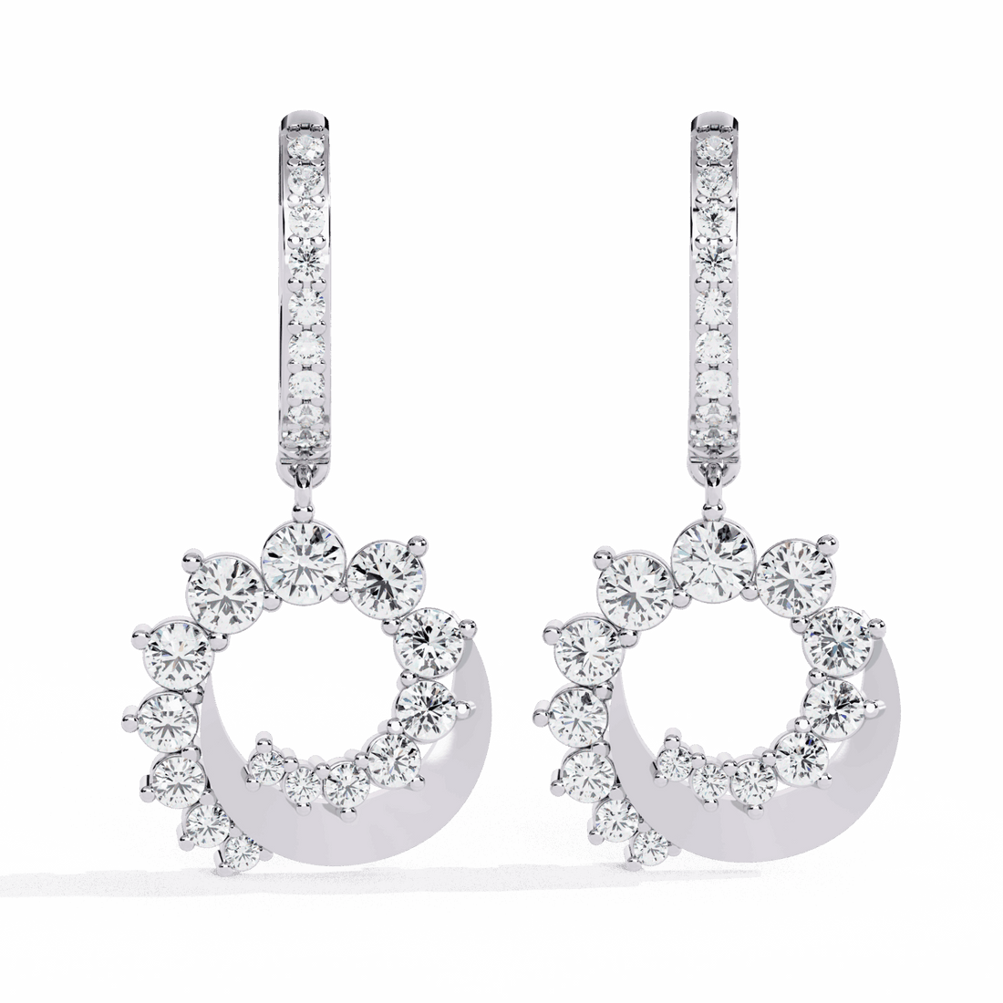 1 Carat Twilight Spiral Dangle Earrings in Moissanite | House of Estara