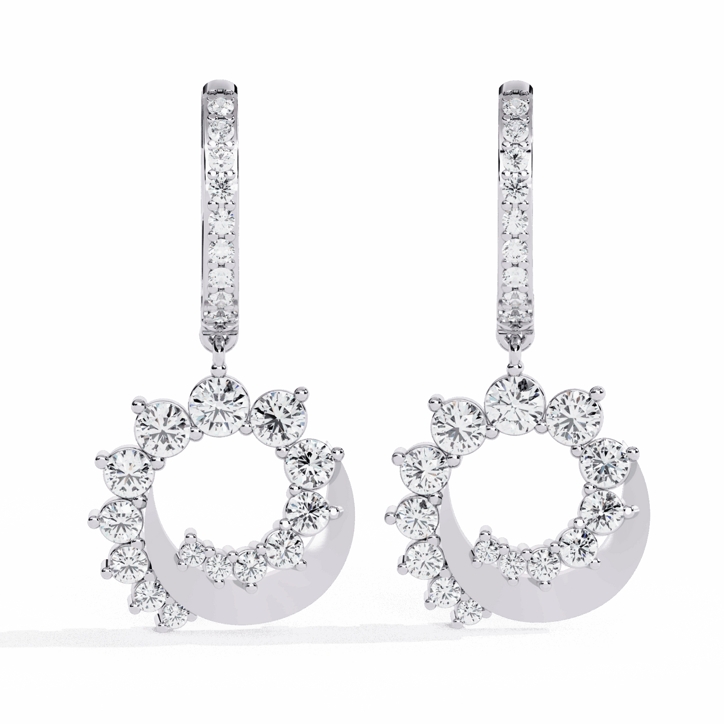 1 Carat Twilight Spiral Dangle Earrings in Moissanite | House of Estara