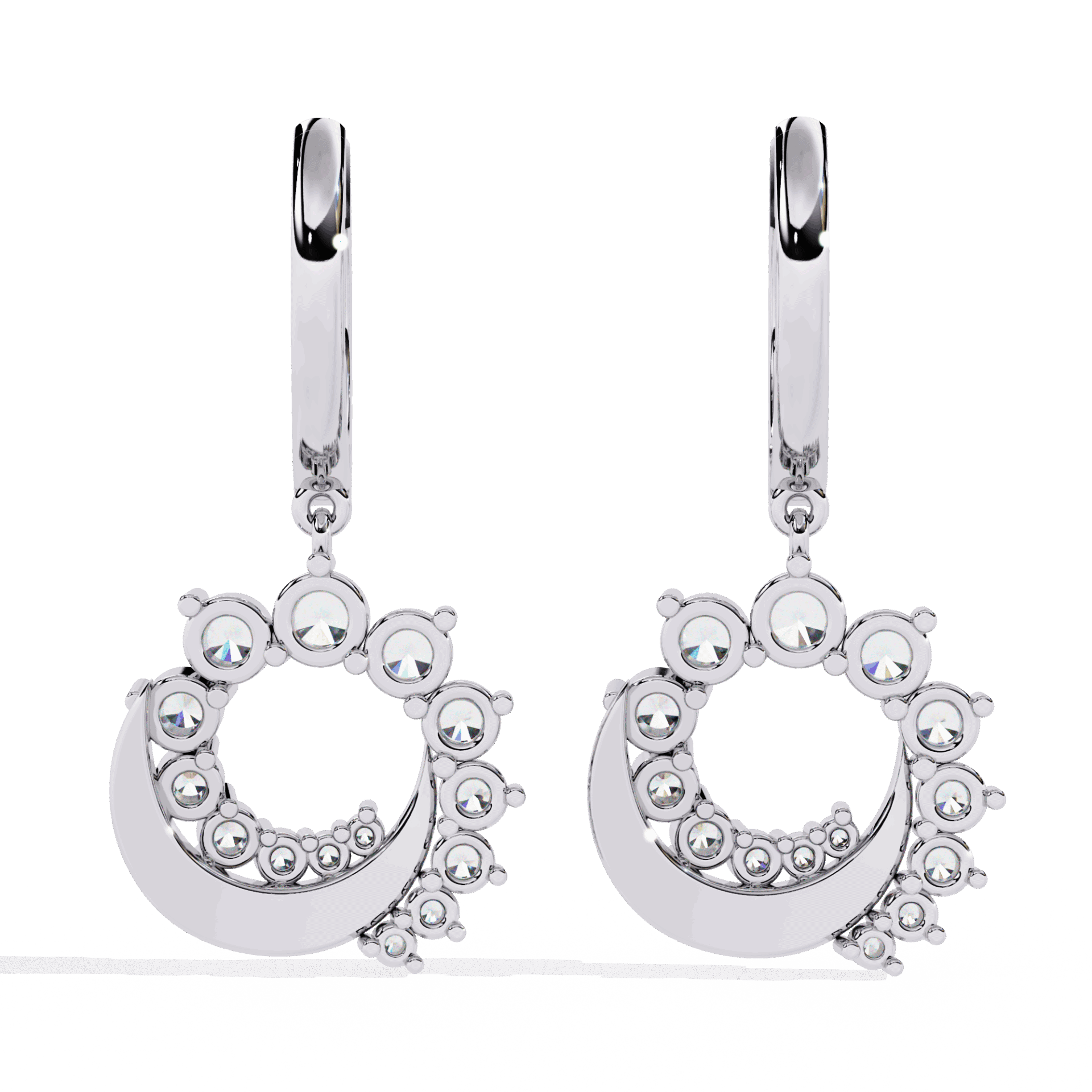 1 Carat Twilight Spiral Dangle Earrings in Moissanite | House of Estara