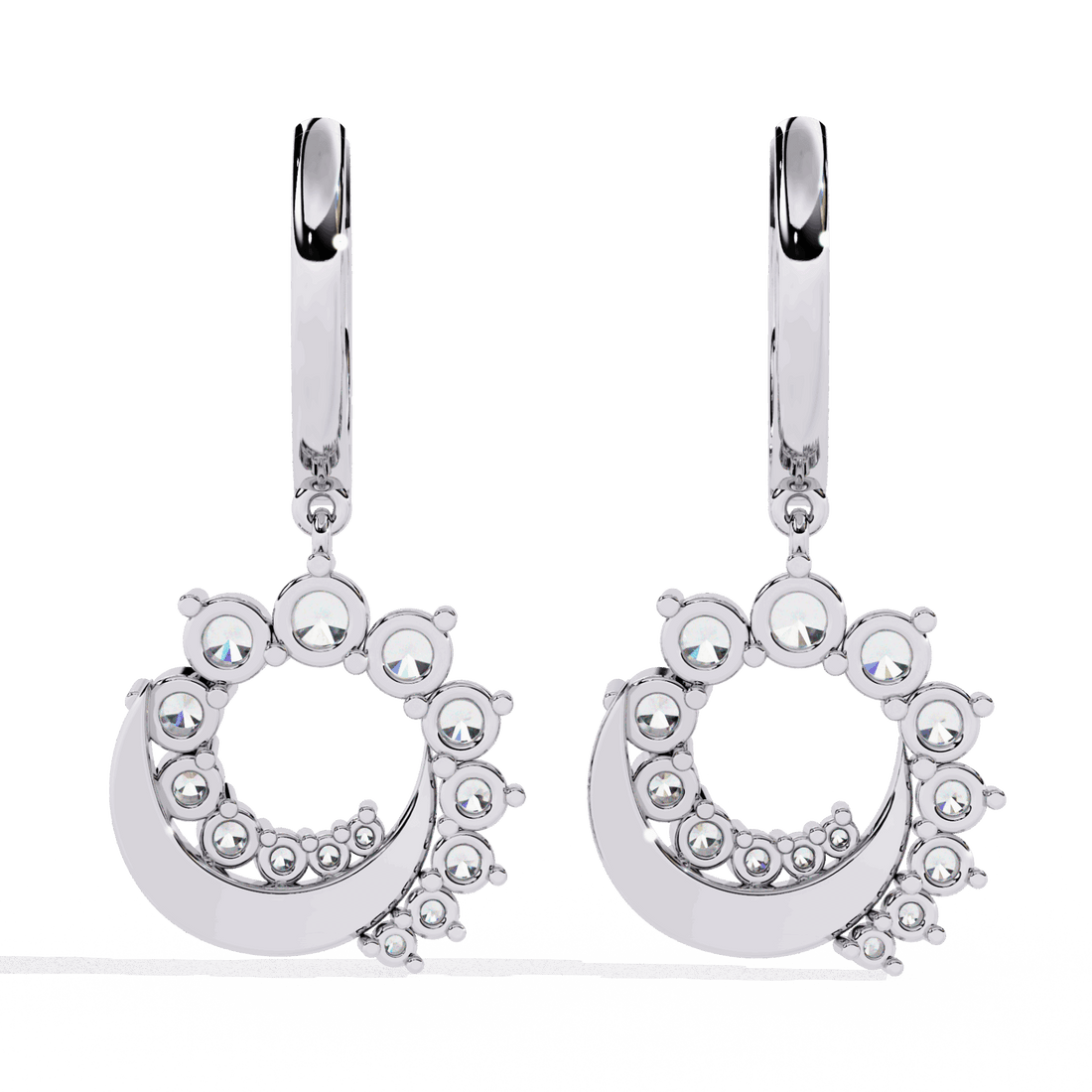 1 Carat Twilight Spiral Dangle Earrings in Moissanite | House of Estara
