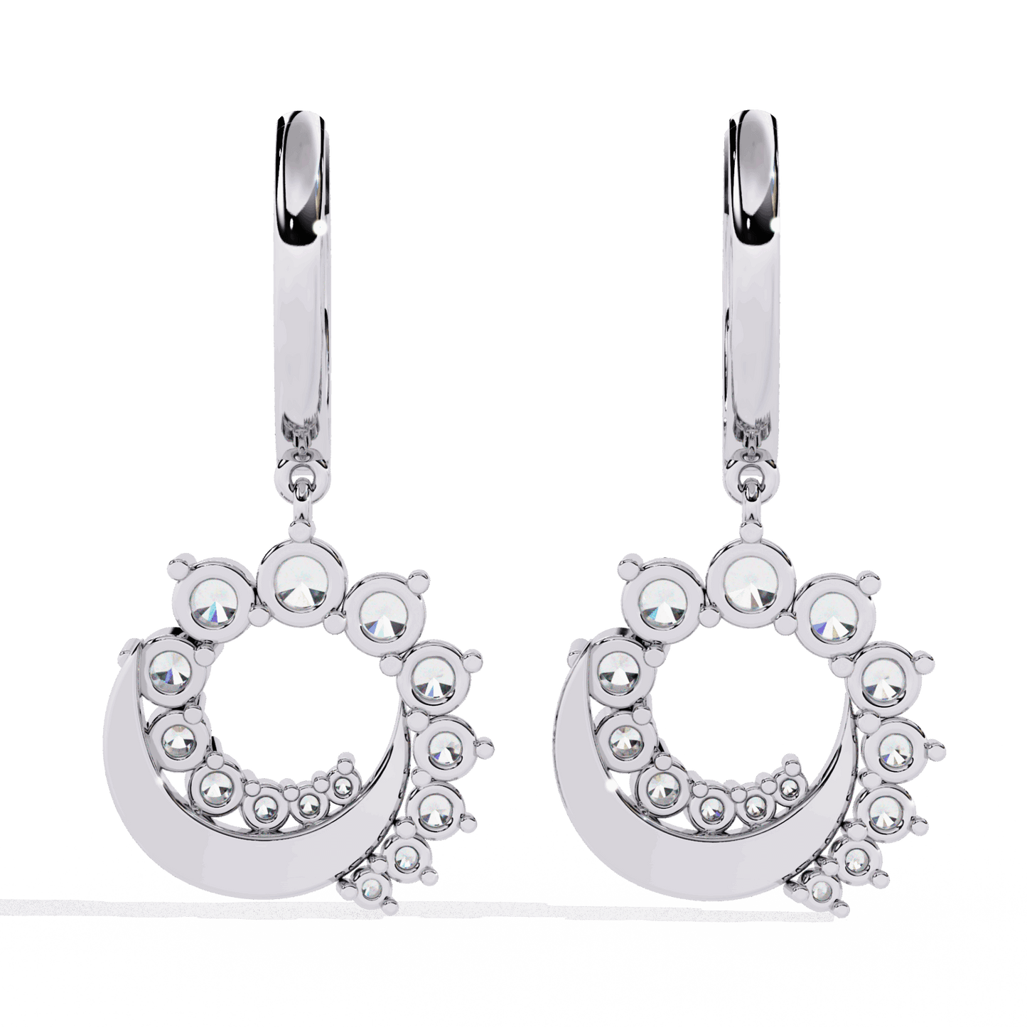 1 Carat Twilight Spiral Dangle Earrings in Moissanite | House of Estara