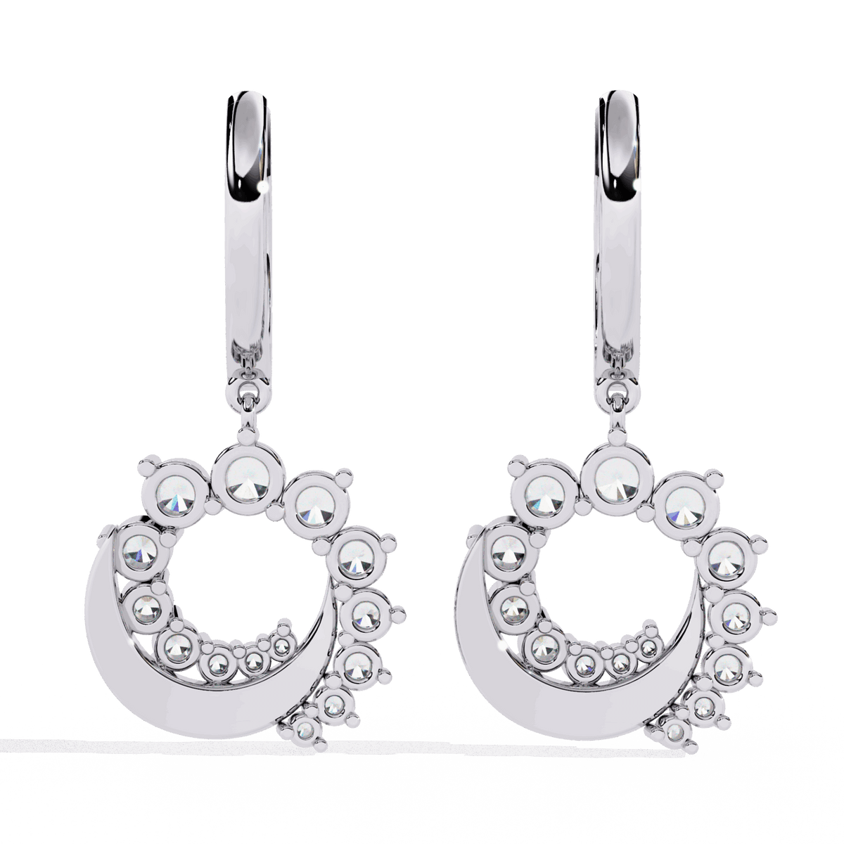 1 Carat Twilight Spiral Dangle Earrings in Moissanite | House of Estara