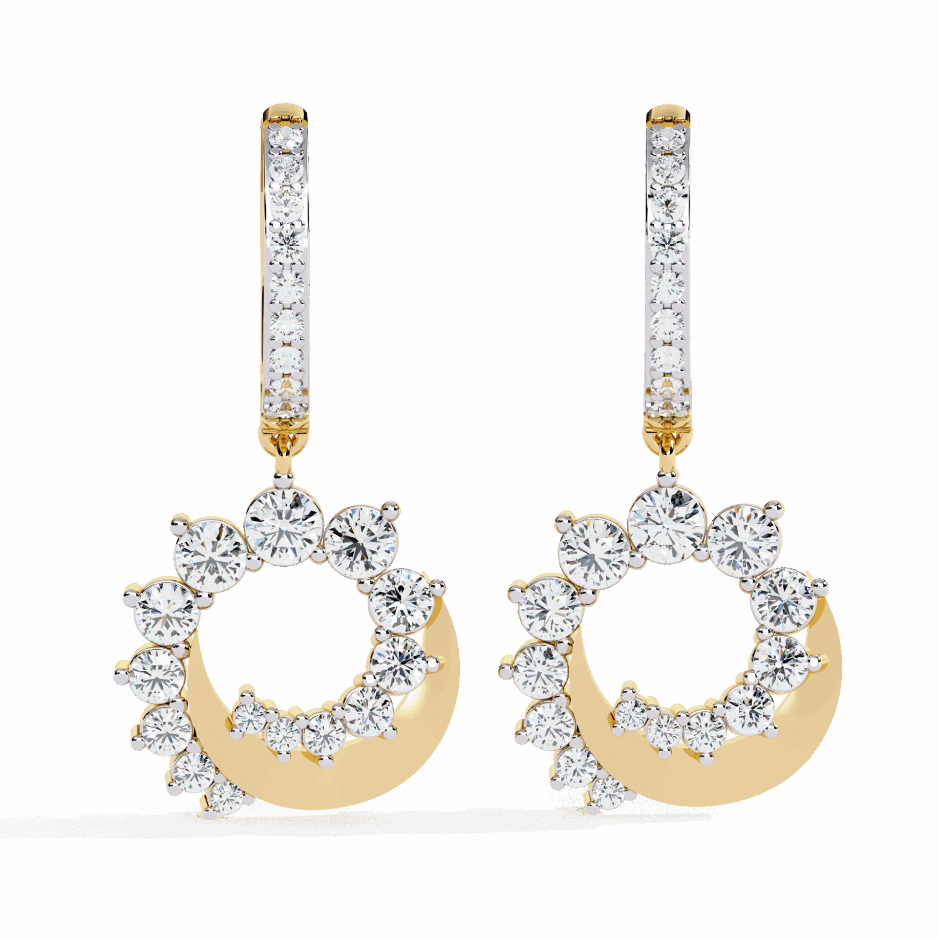 1 Carat Twilight Spiral Dangle Earrings in Moissanite | House of Estara