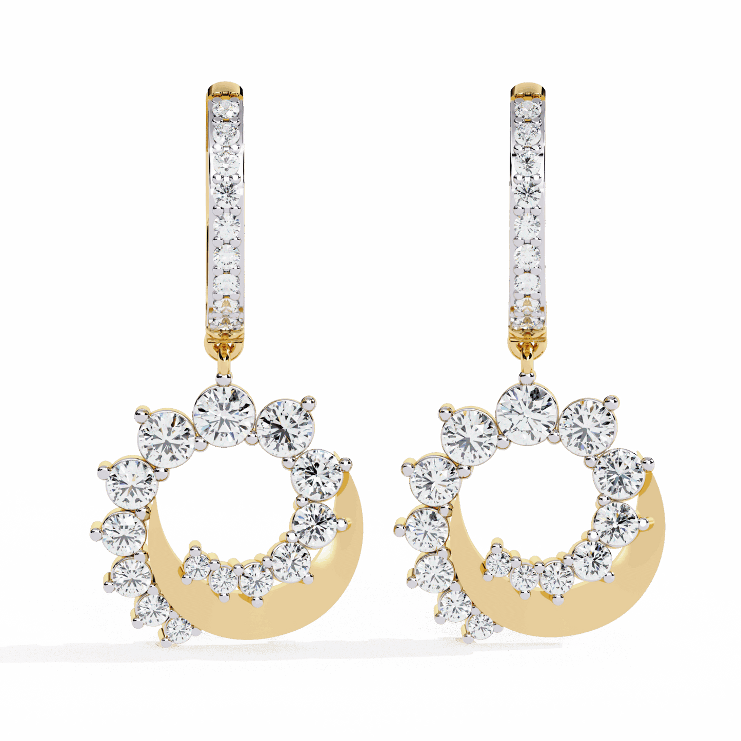 1 Carat Twilight Spiral Dangle Earrings in Moissanite | House of Estara