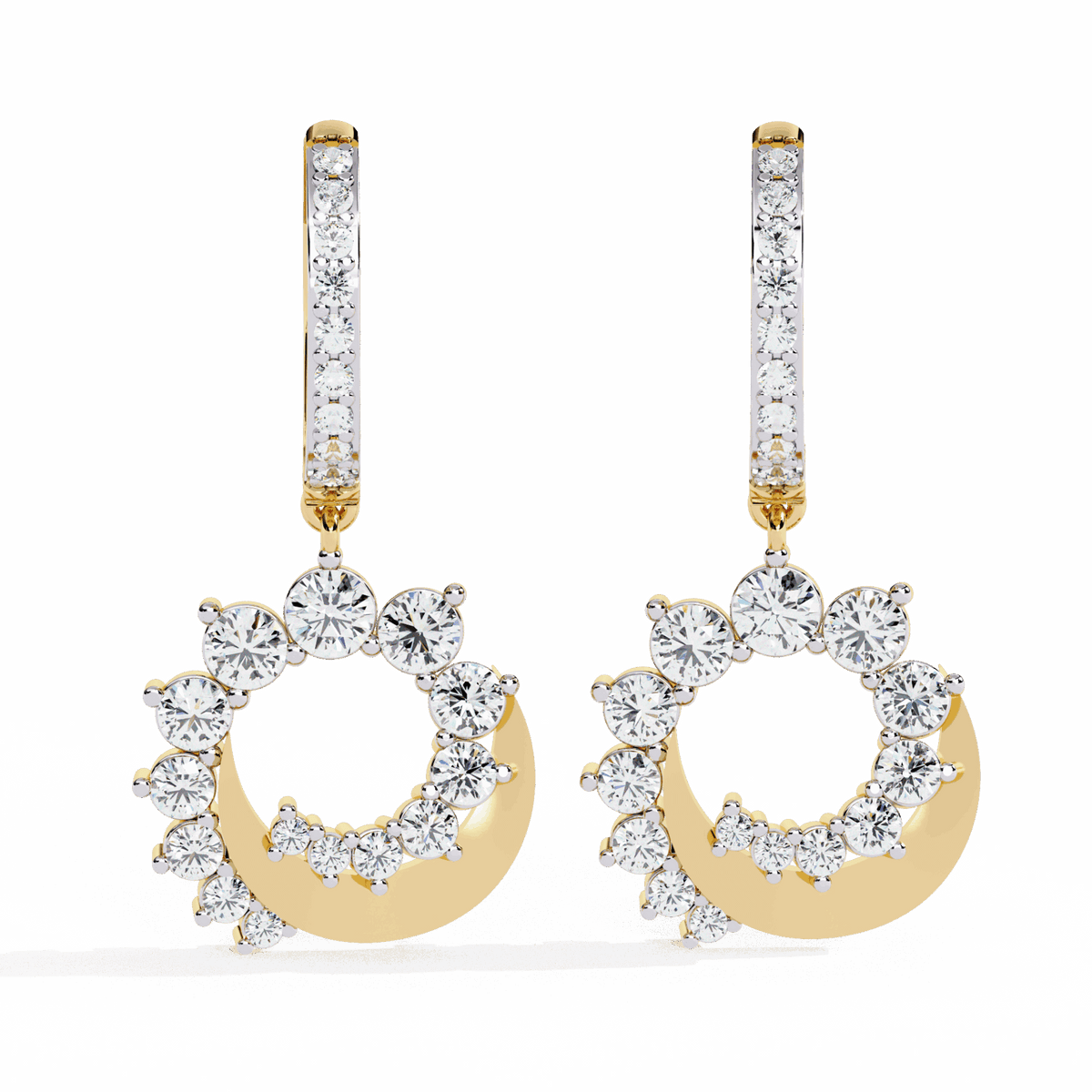1 Carat Twilight Spiral Dangle Earrings in Moissanite | House of Estara