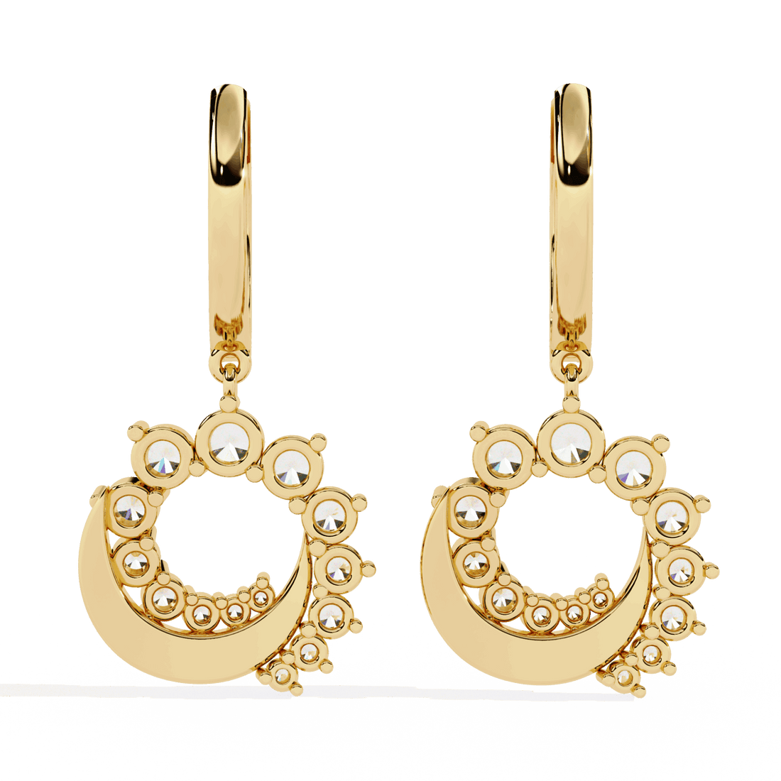1 Carat Twilight Spiral Dangle Earrings in Moissanite | House of Estara