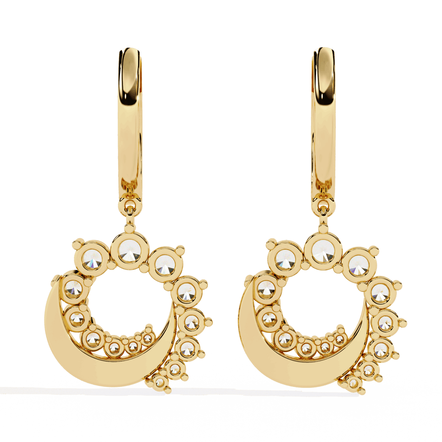1 Carat Twilight Spiral Dangle Earrings in Moissanite | House of Estara