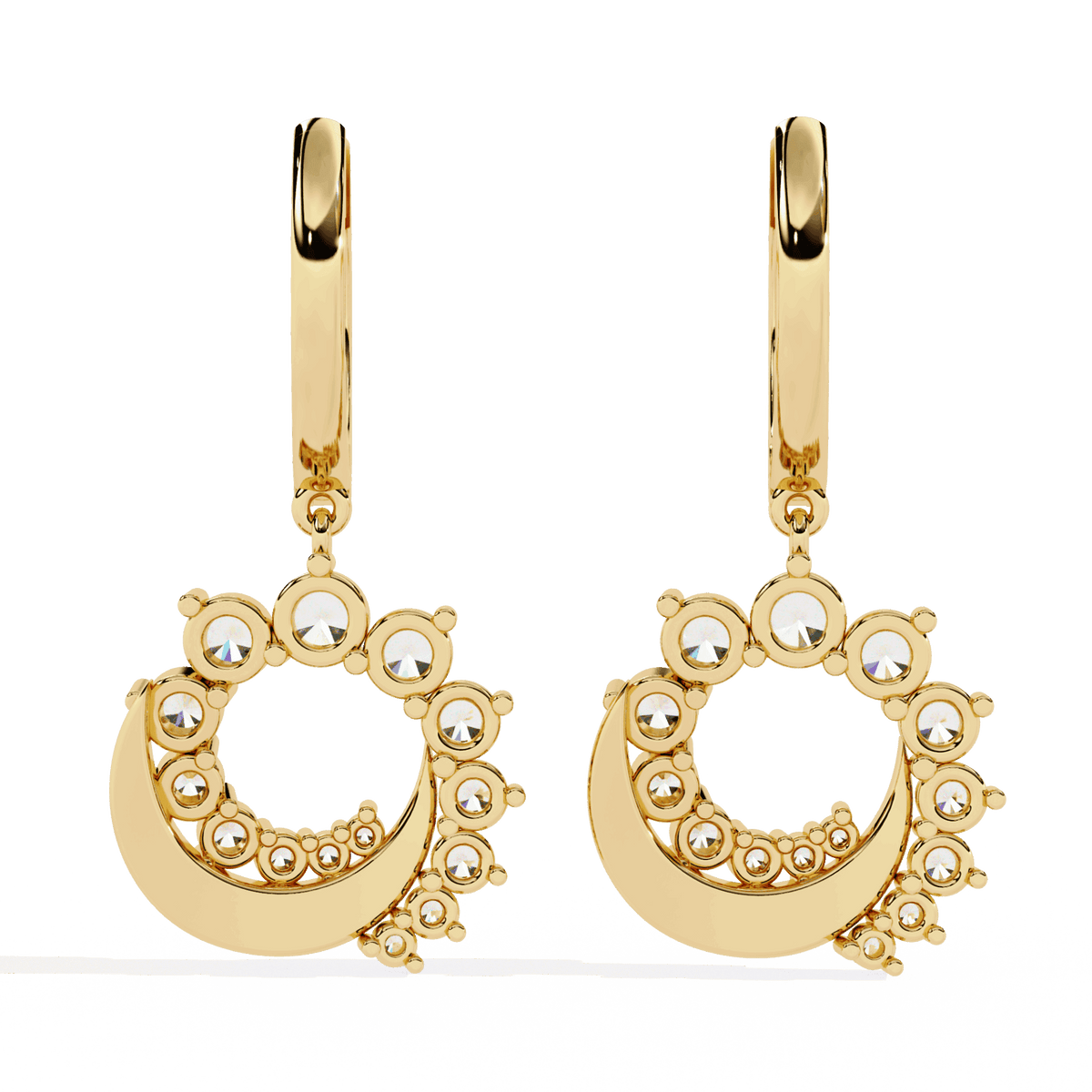 1 Carat Twilight Spiral Dangle Earrings in Moissanite | House of Estara
