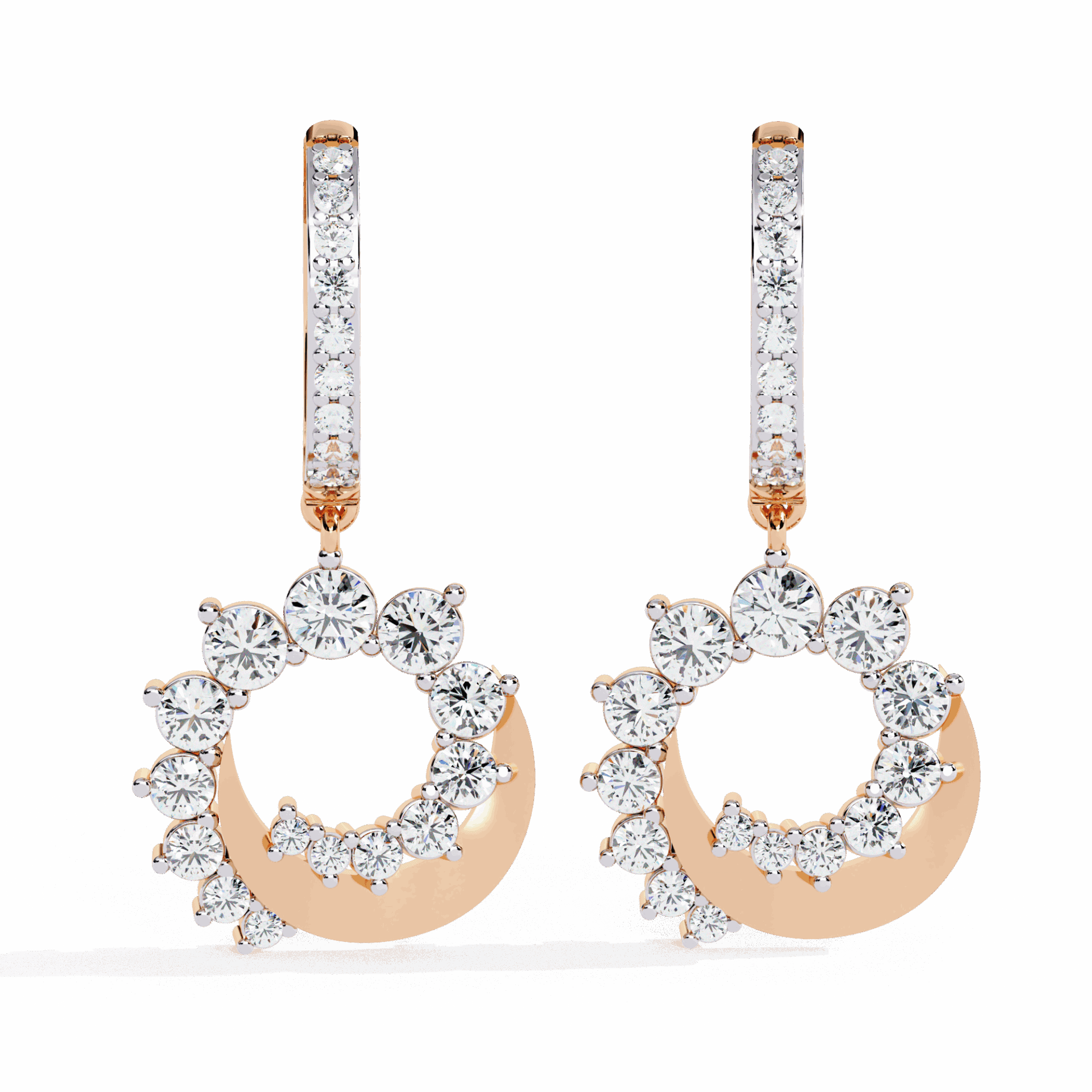 1 Carat Twilight Spiral Dangle Earrings in Moissanite | House of Estara