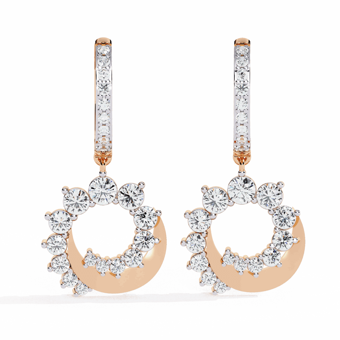 1 Carat Twilight Spiral Dangle Earrings in Moissanite | House of Estara