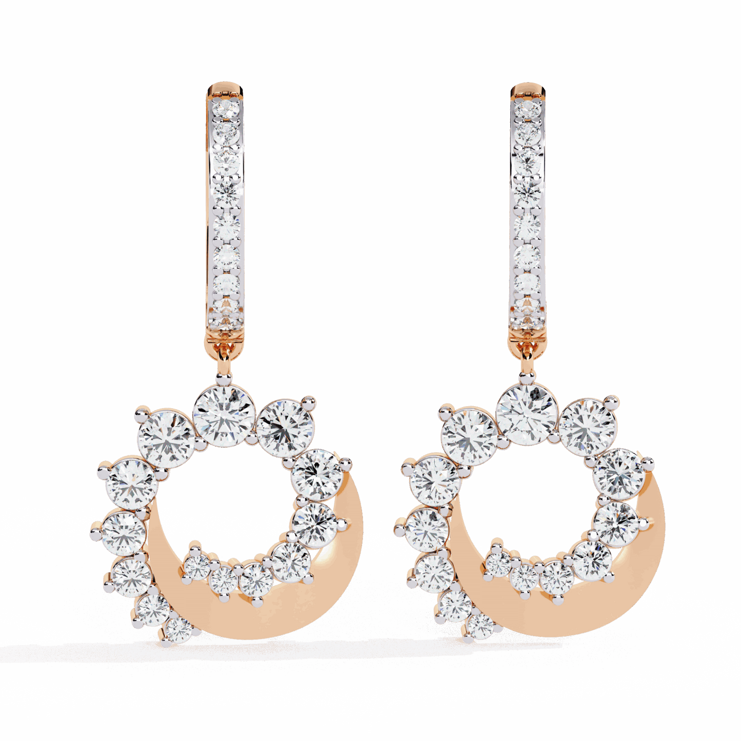 1 Carat Twilight Spiral Dangle Earrings in Moissanite | House of Estara