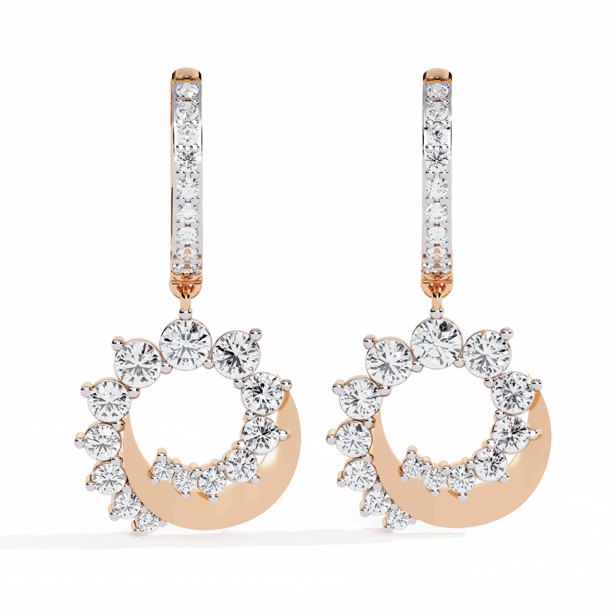 1 Carat Twilight Spiral Dangle Earrings in Moissanite | House of Estara