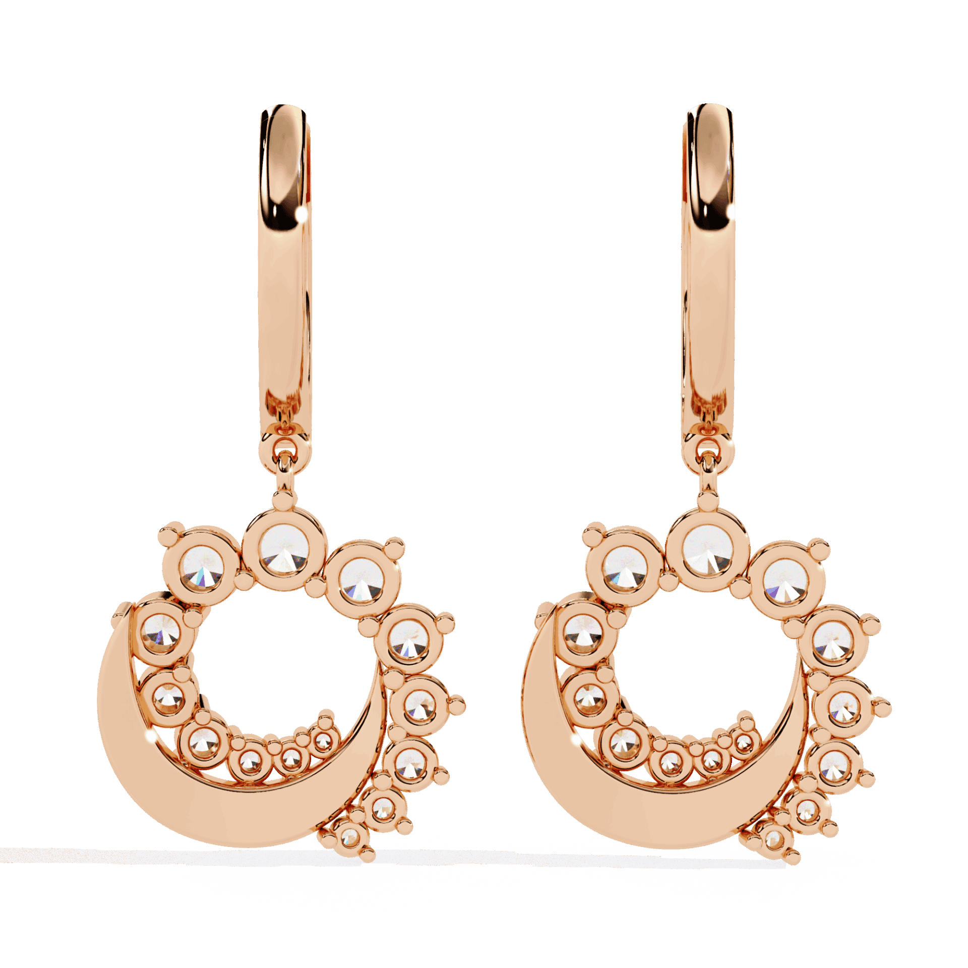 1 Carat Twilight Spiral Dangle Earrings in Moissanite | House of Estara