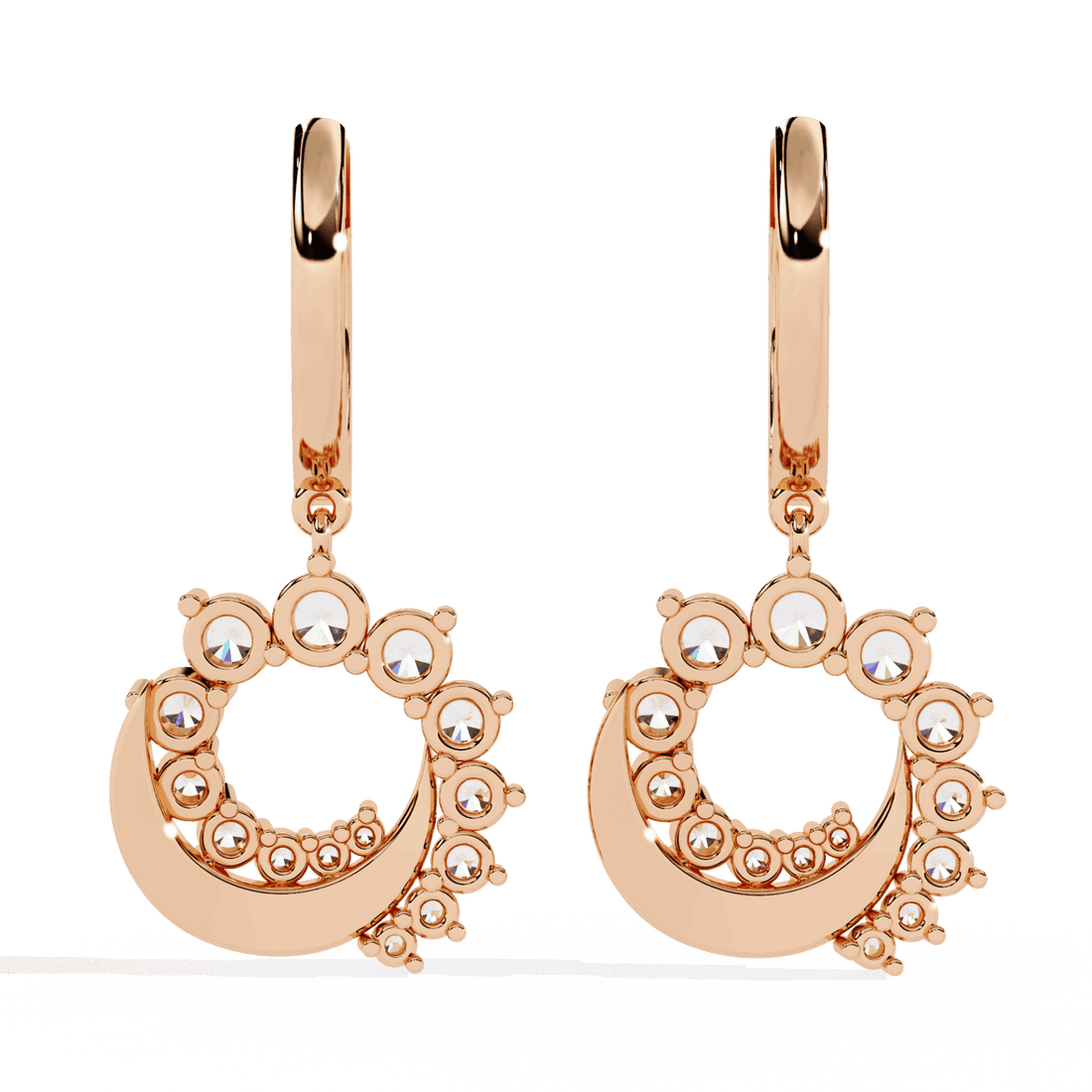 1 Carat Twilight Spiral Dangle Earrings in Moissanite | House of Estara