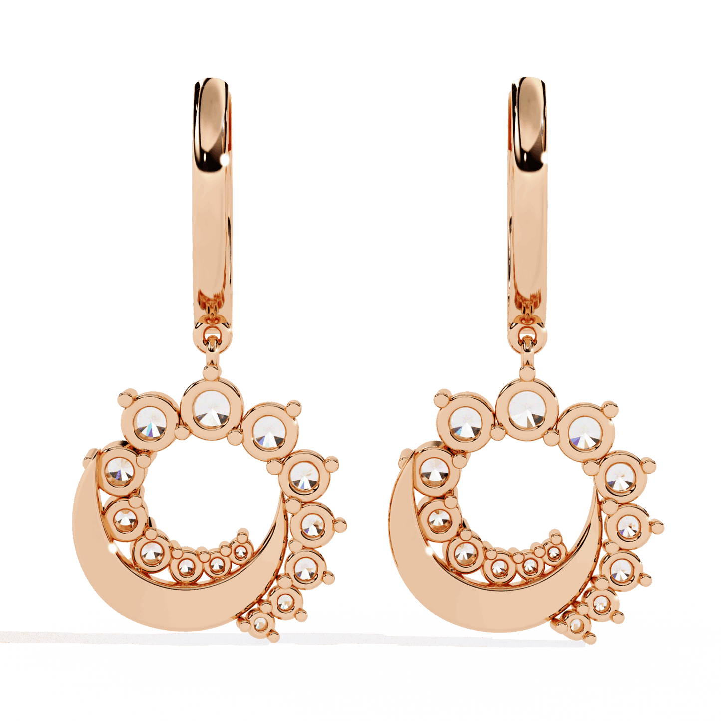 1 Carat Twilight Spiral Dangle Earrings in Moissanite | House of Estara