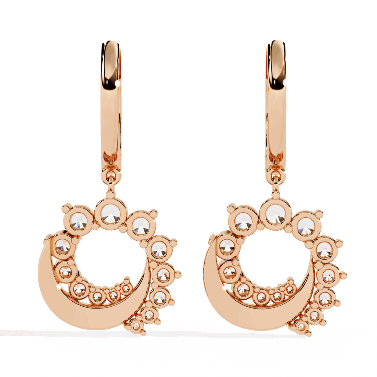 1 Carat Twilight Spiral Dangle Earrings in Moissanite | House of Estara