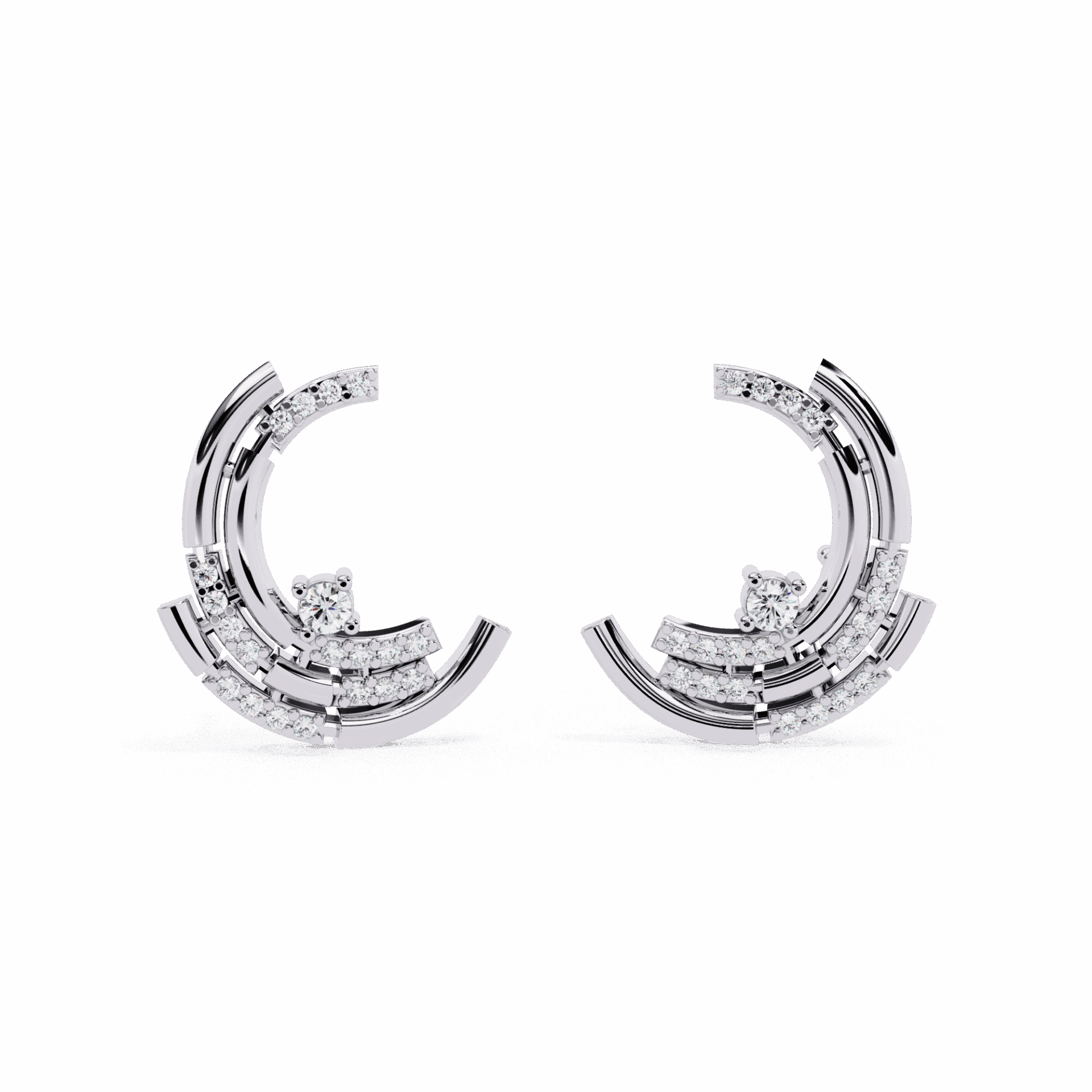 0.2 Carat Round Cluster Stud Earrings in Moissanite | House of Estara