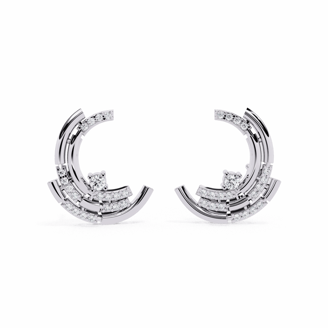 0.2 Carat Round Cluster Stud Earrings in Moissanite | House of Estara