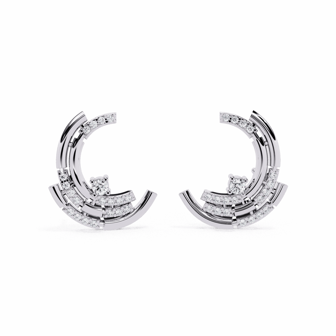 0.2 Carat Round Cluster Stud Earrings in Moissanite | House of Estara