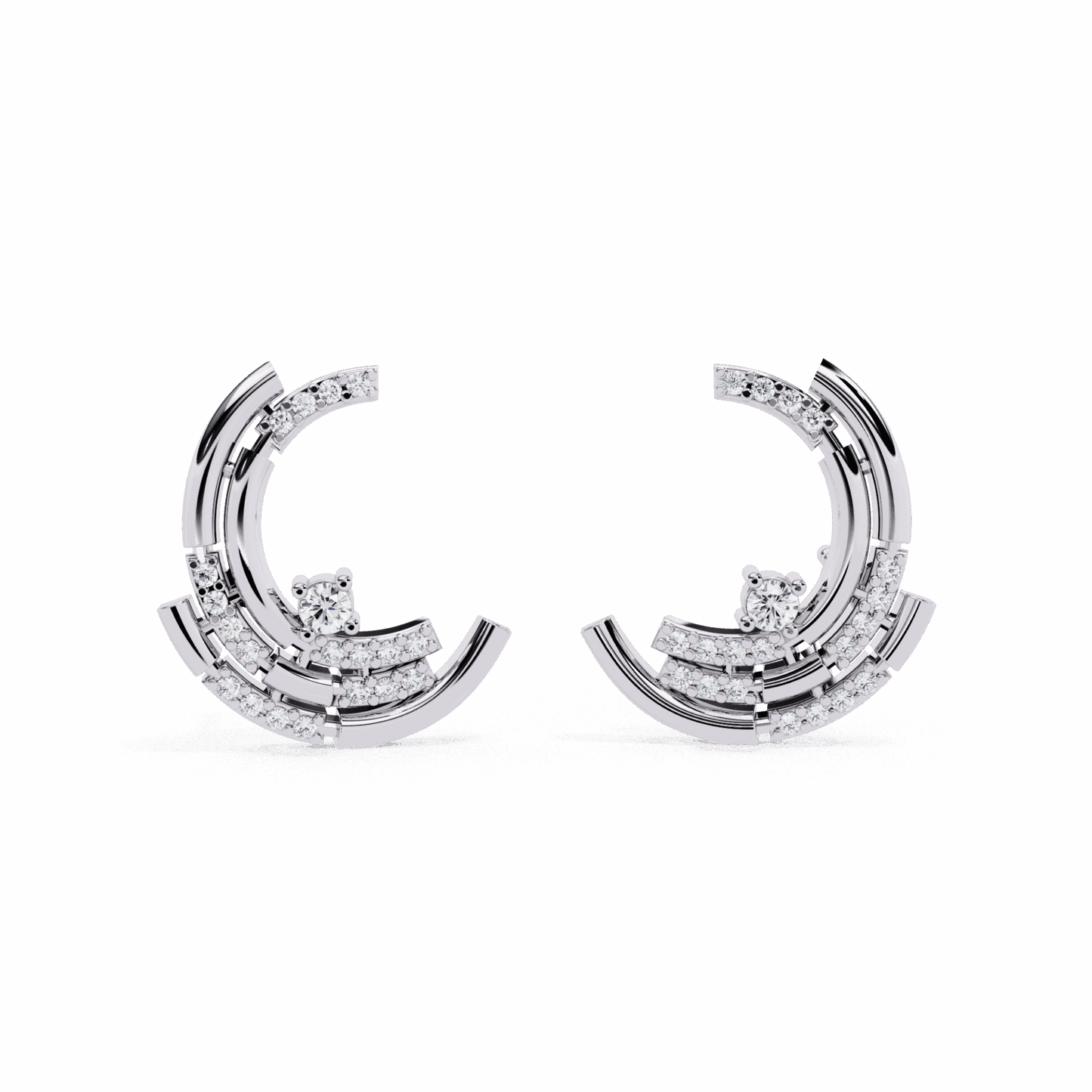 0.2 Carat Round Cluster Stud Earrings in Moissanite | House of Estara