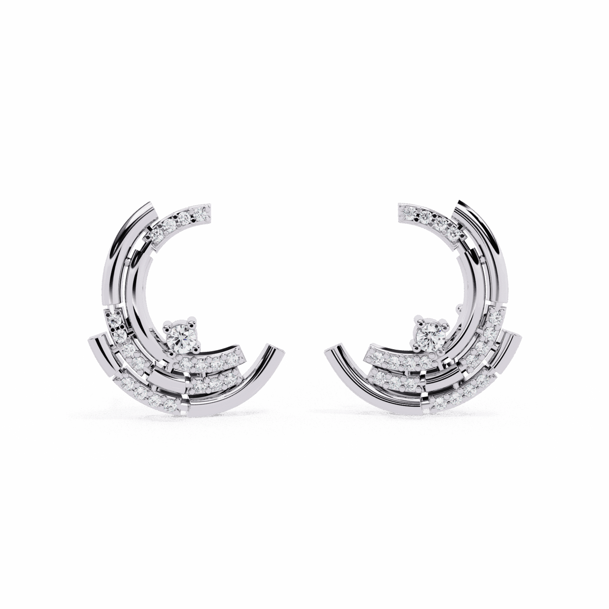 0.2 Carat Round Cluster Stud Earrings in Moissanite | House of Estara