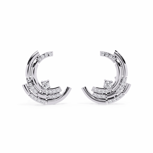 0.2 Carat Round Cluster Stud Earrings in Moissanite | House of Estara
