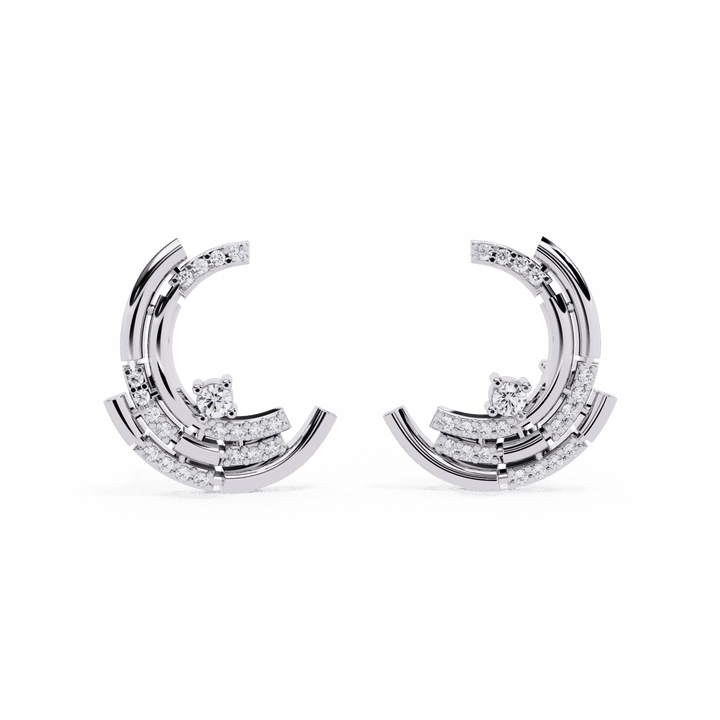 0.2 Carat Round Cluster Stud Earrings in Moissanite | House of Estara