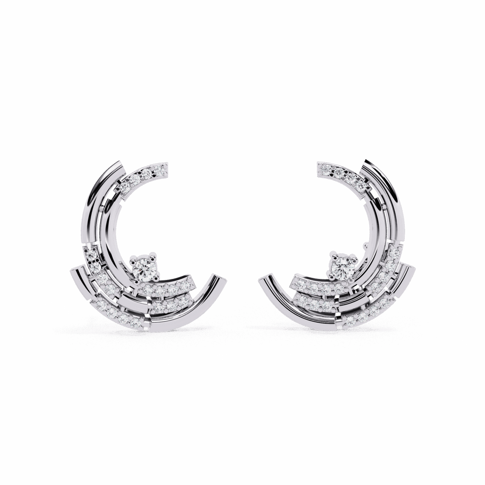 Round Cluster Stud Earrings