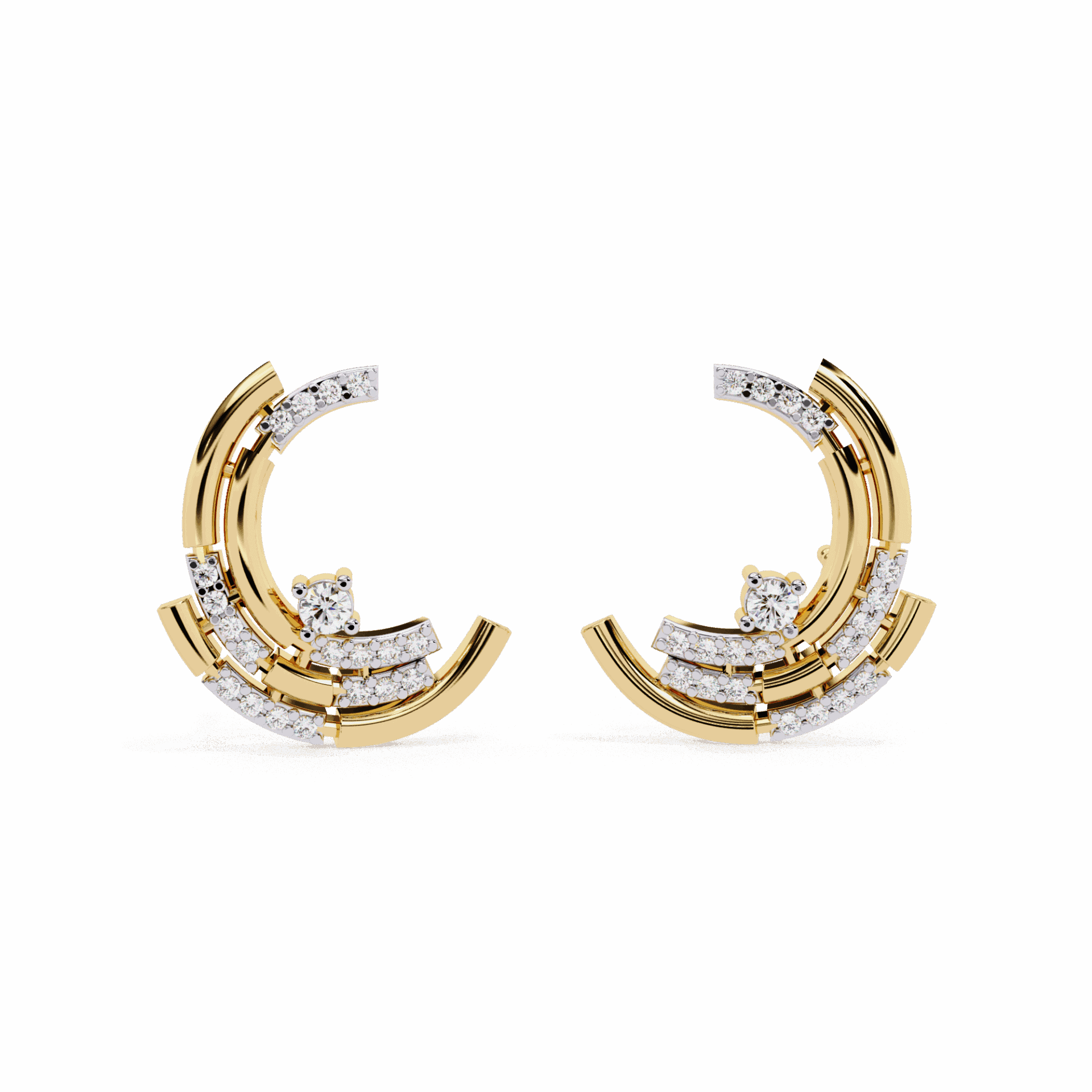 0.2 Carat Round Cluster Stud Earrings in Moissanite | House of Estara