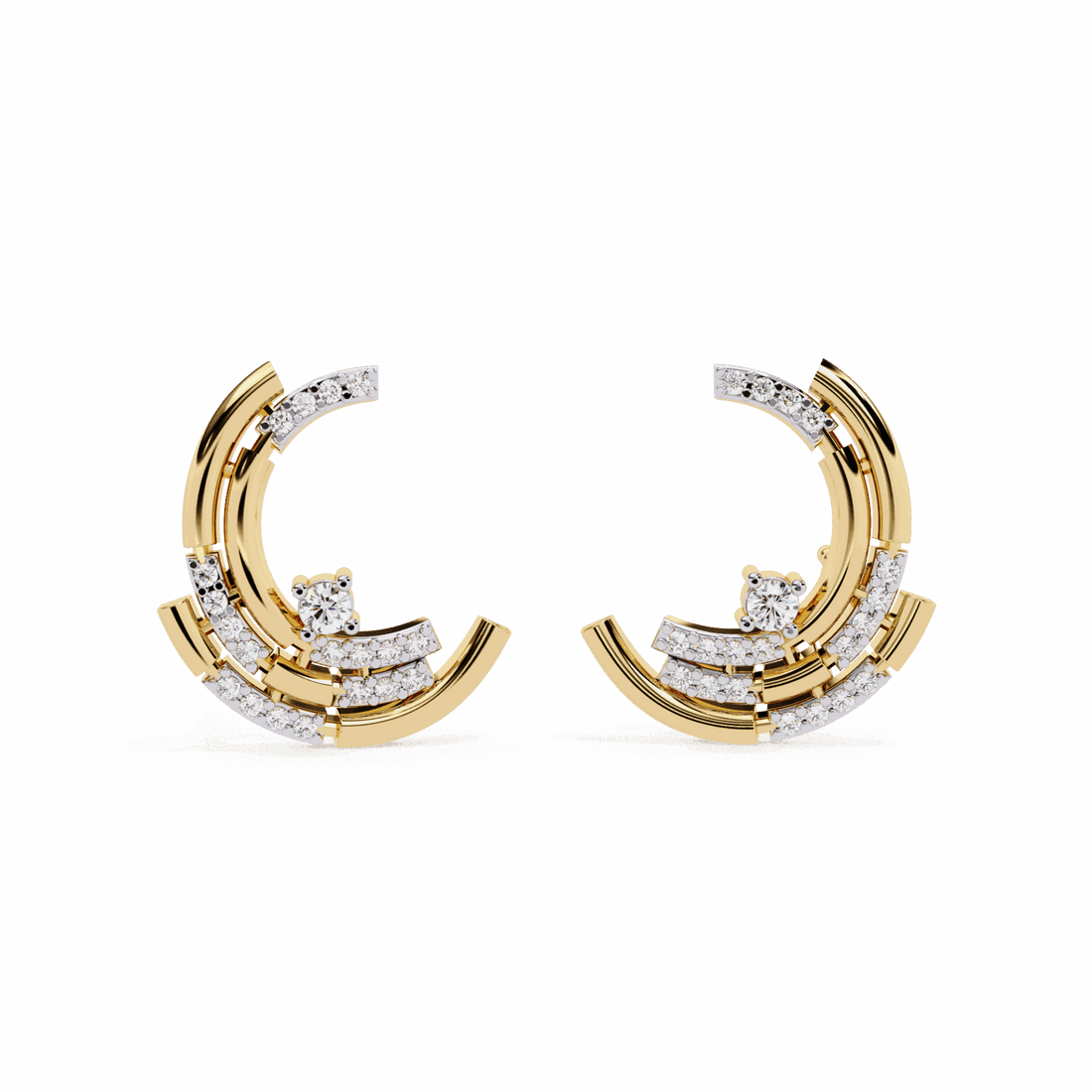 0.2 Carat Round Cluster Stud Earrings in Moissanite | House of Estara