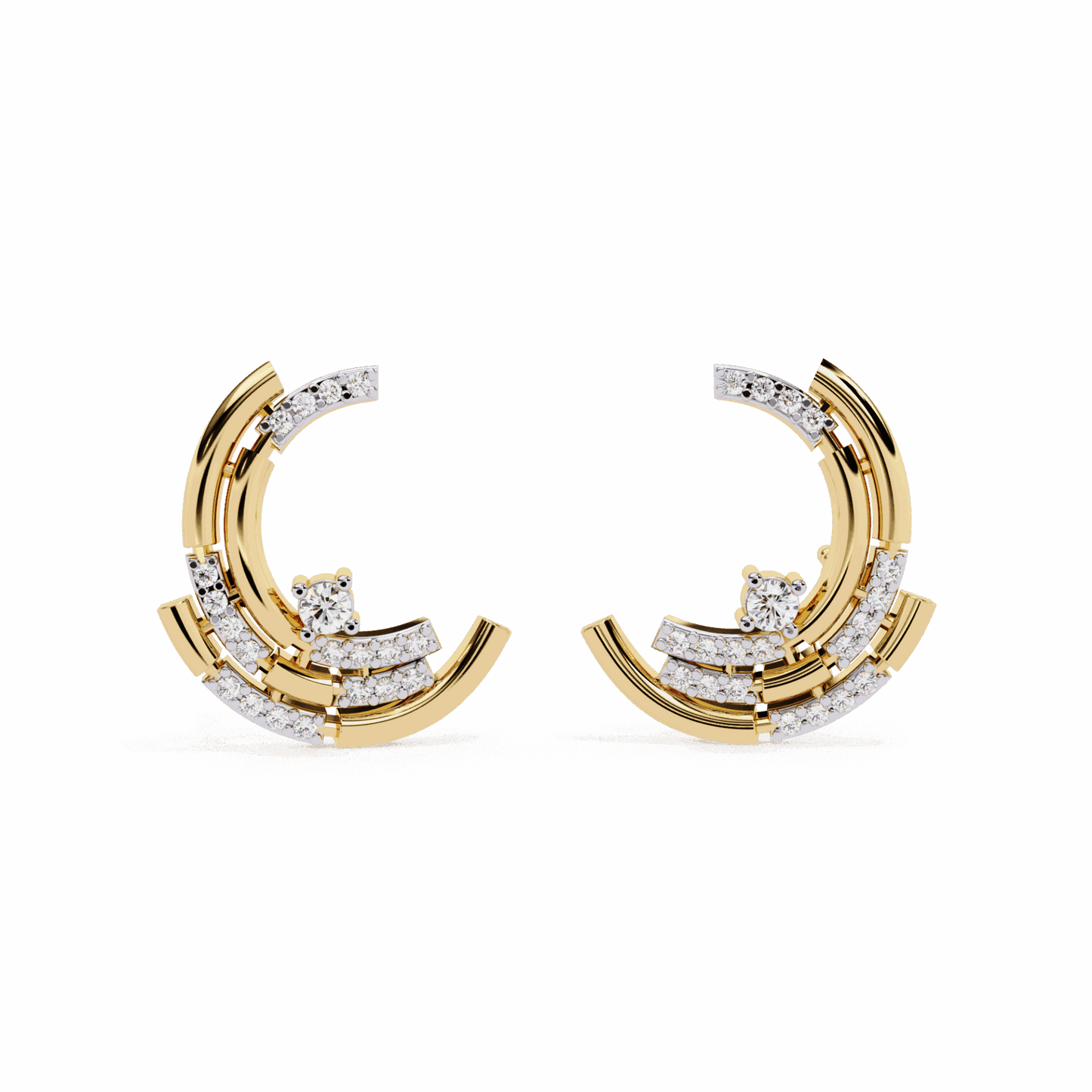 0.2 Carat Round Cluster Stud Earrings in Moissanite | House of Estara