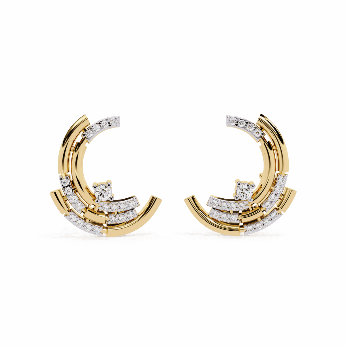 0.2 Carat Round Cluster Stud Earrings in Moissanite | House of Estara