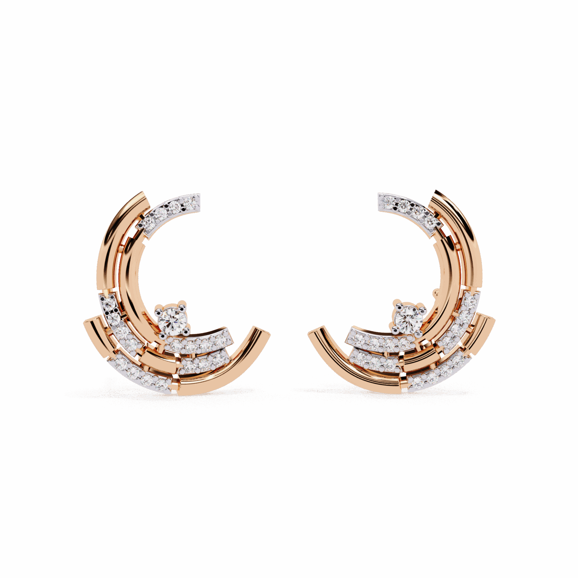 0.2 Carat Round Cluster Stud Earrings in Moissanite | House of Estara