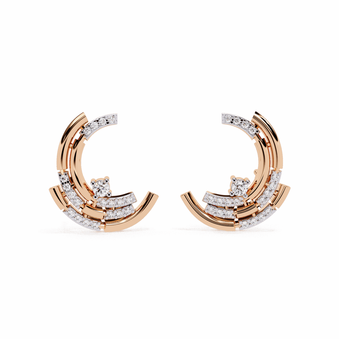 0.2 Carat Round Cluster Stud Earrings in Moissanite | House of Estara