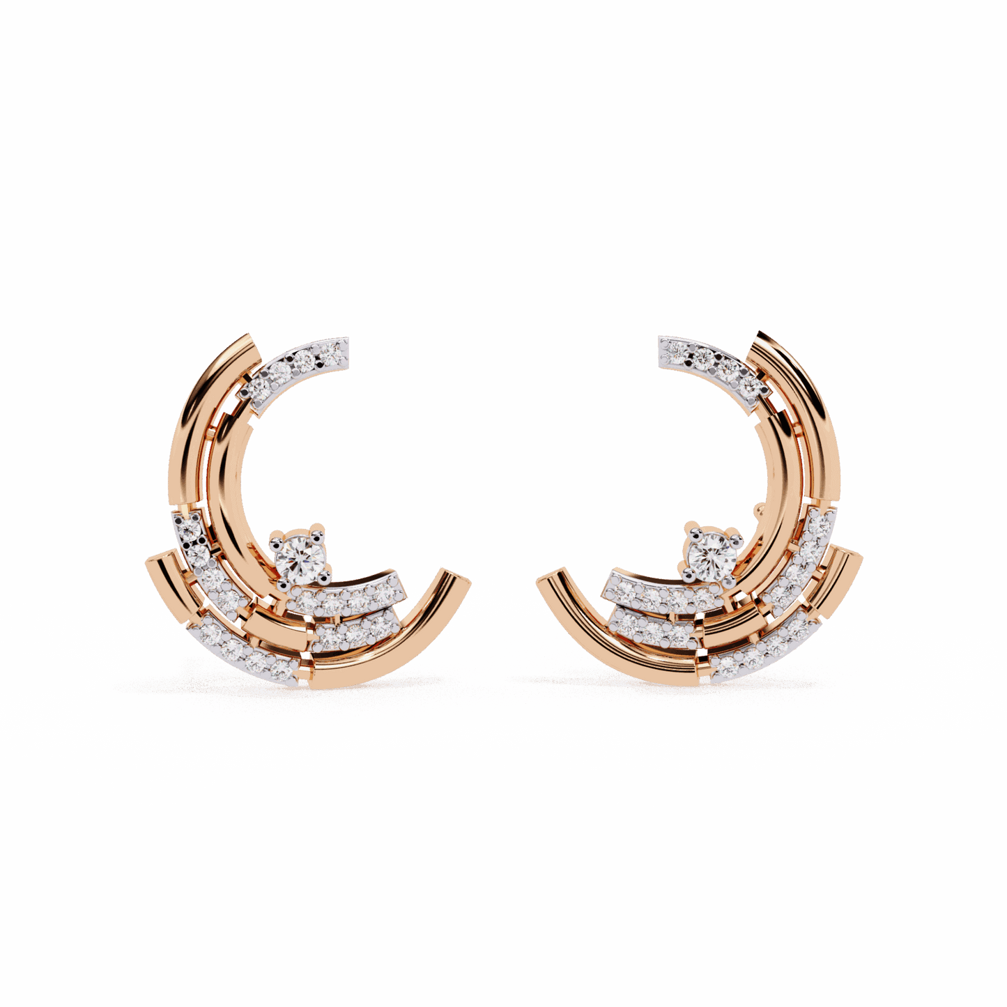 0.2 Carat Round Cluster Stud Earrings in Moissanite | House of Estara