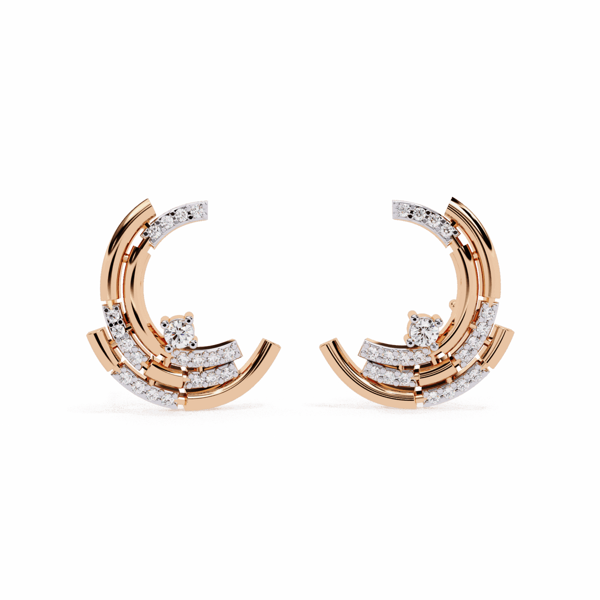 0.2 Carat Round Cluster Stud Earrings in Moissanite | House of Estara