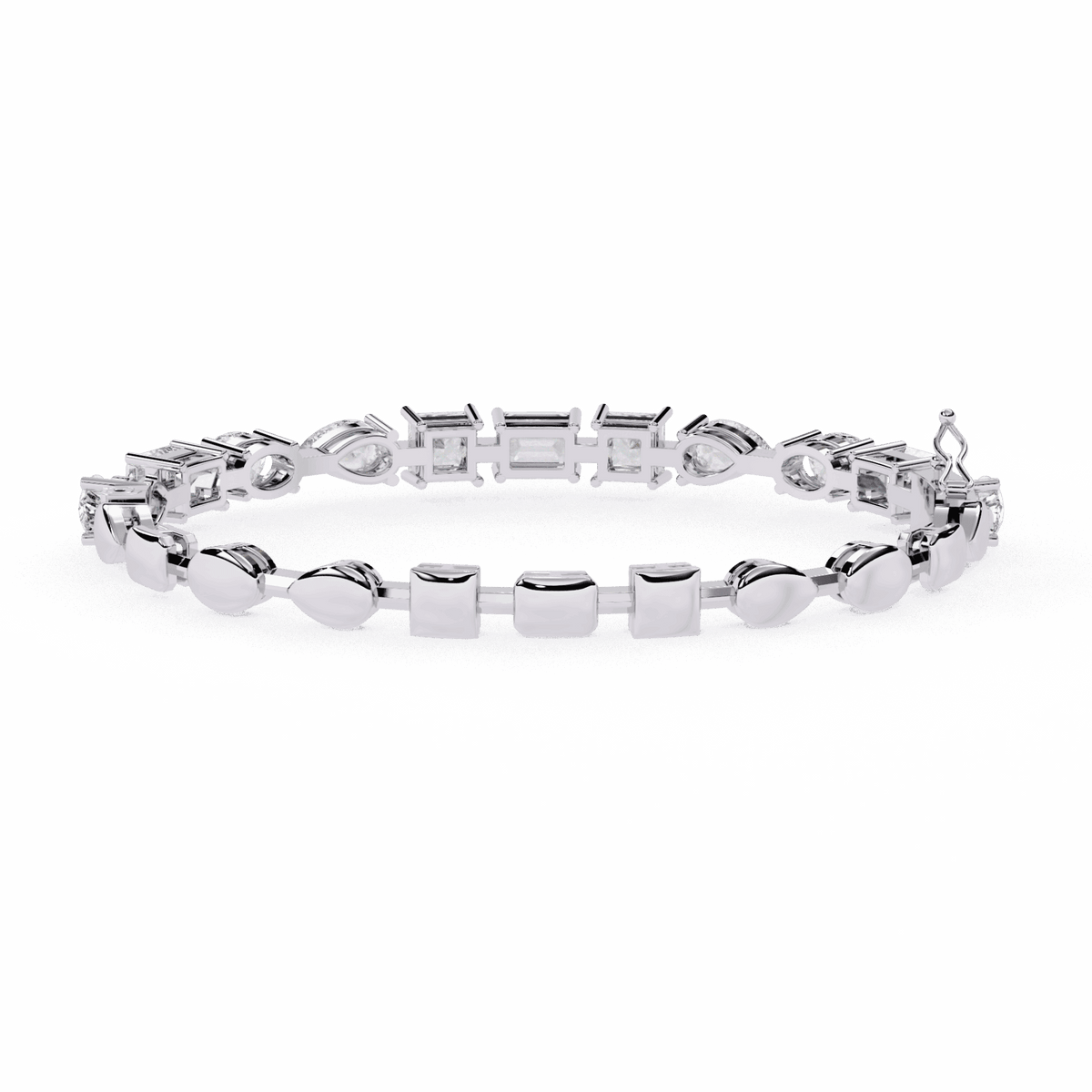 Multi-Cut Statement Lab Grown Diamond Tennis Bracelet in white gold or silver