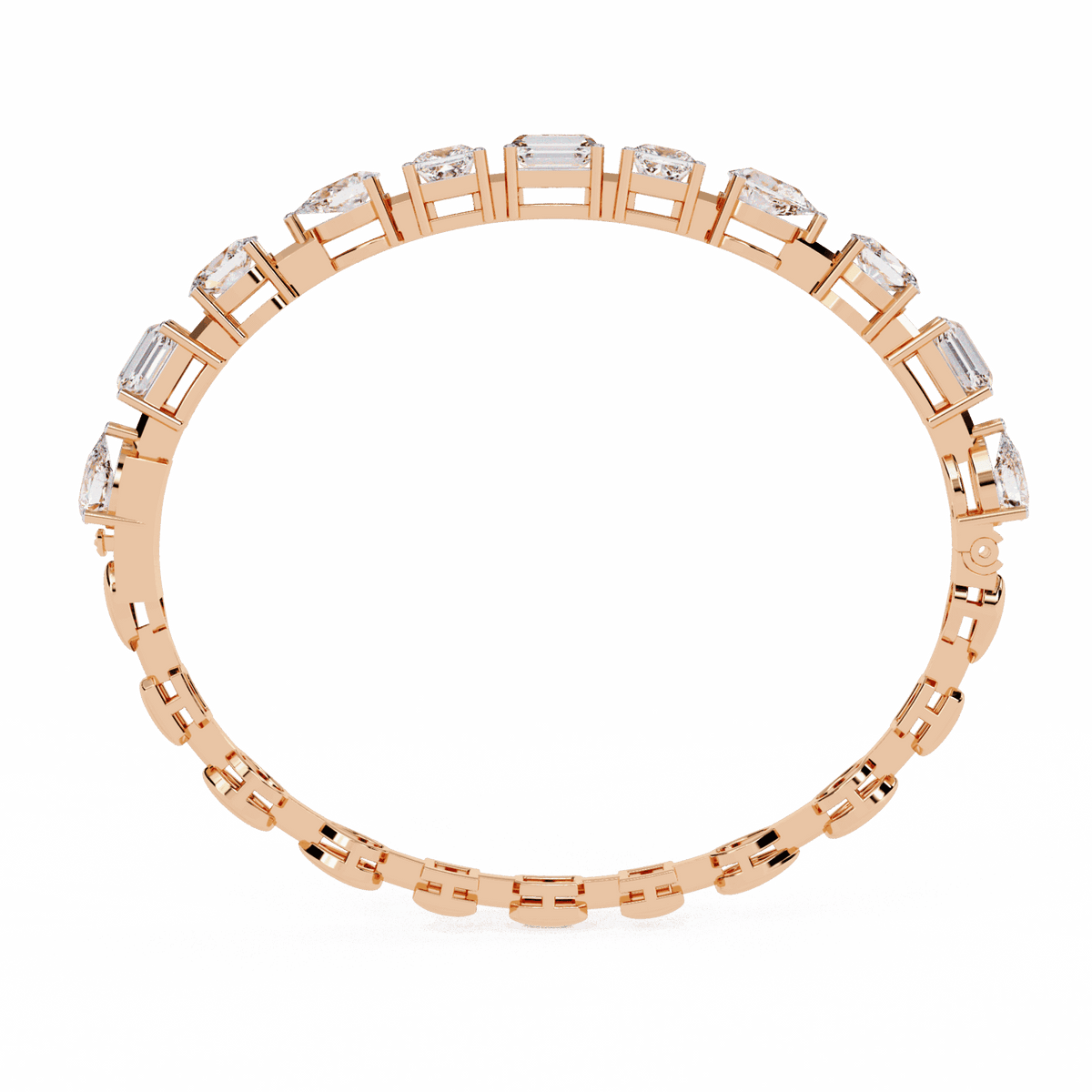 Multi-Cut Statement Lab Grown Diamond Tennis Bracelet in rose gold